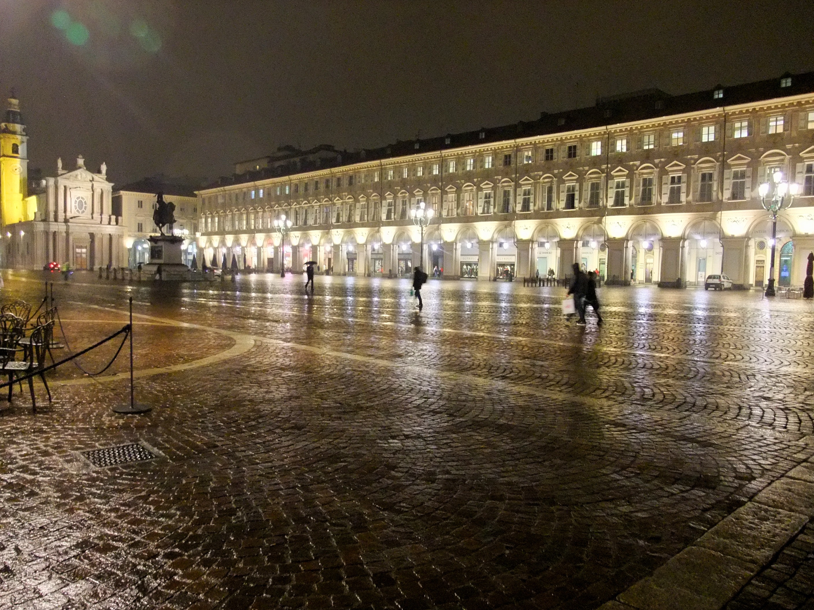 lighting, space, built structure, leisure activity, crowd, piedmont, outdoors, turin, men, travel destinations, italy, rain, lifestyles, architecture, illuminated, HD Wallpaper