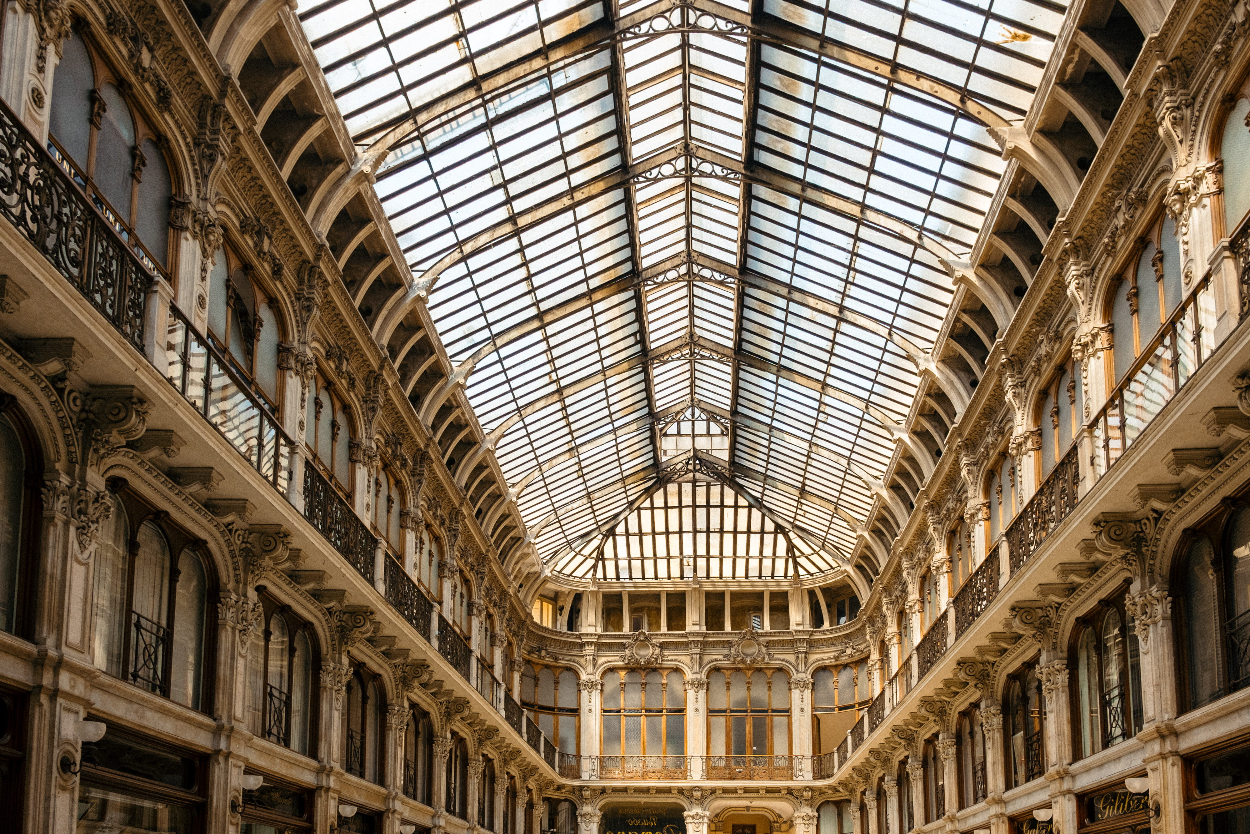 travel destinations, ceiling, italy, arcade, turin, low angle view, architecture and art, gray, square, built structure, no people, italian, glass, 4K, HD Wallpaper