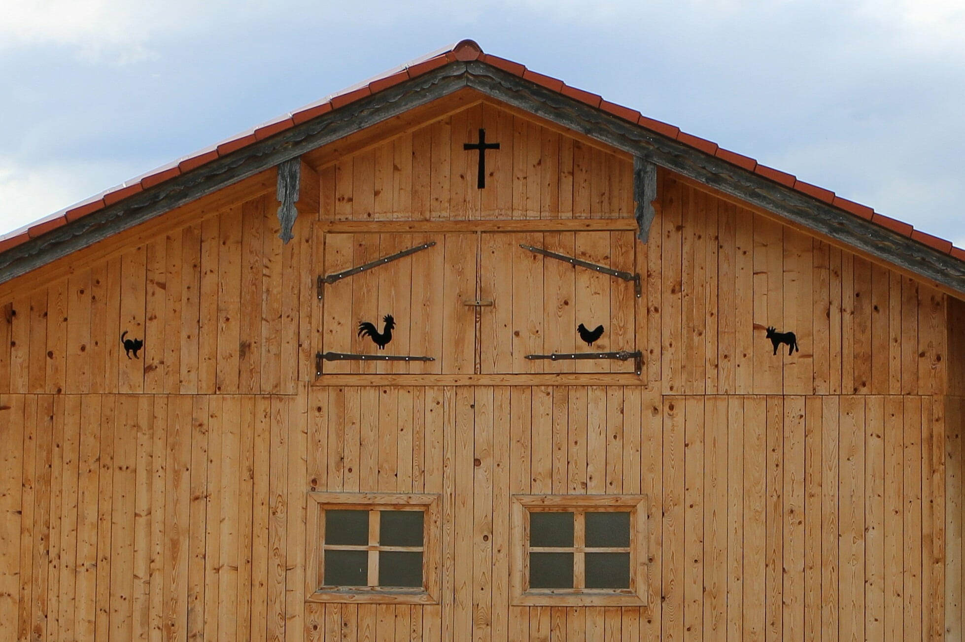 built structure, old, bavaria, sky, wood - material, home, door, 1080P, wood gable, first, architecture, ventilation slots, log cabin, day, hut, building, HD Wallpaper