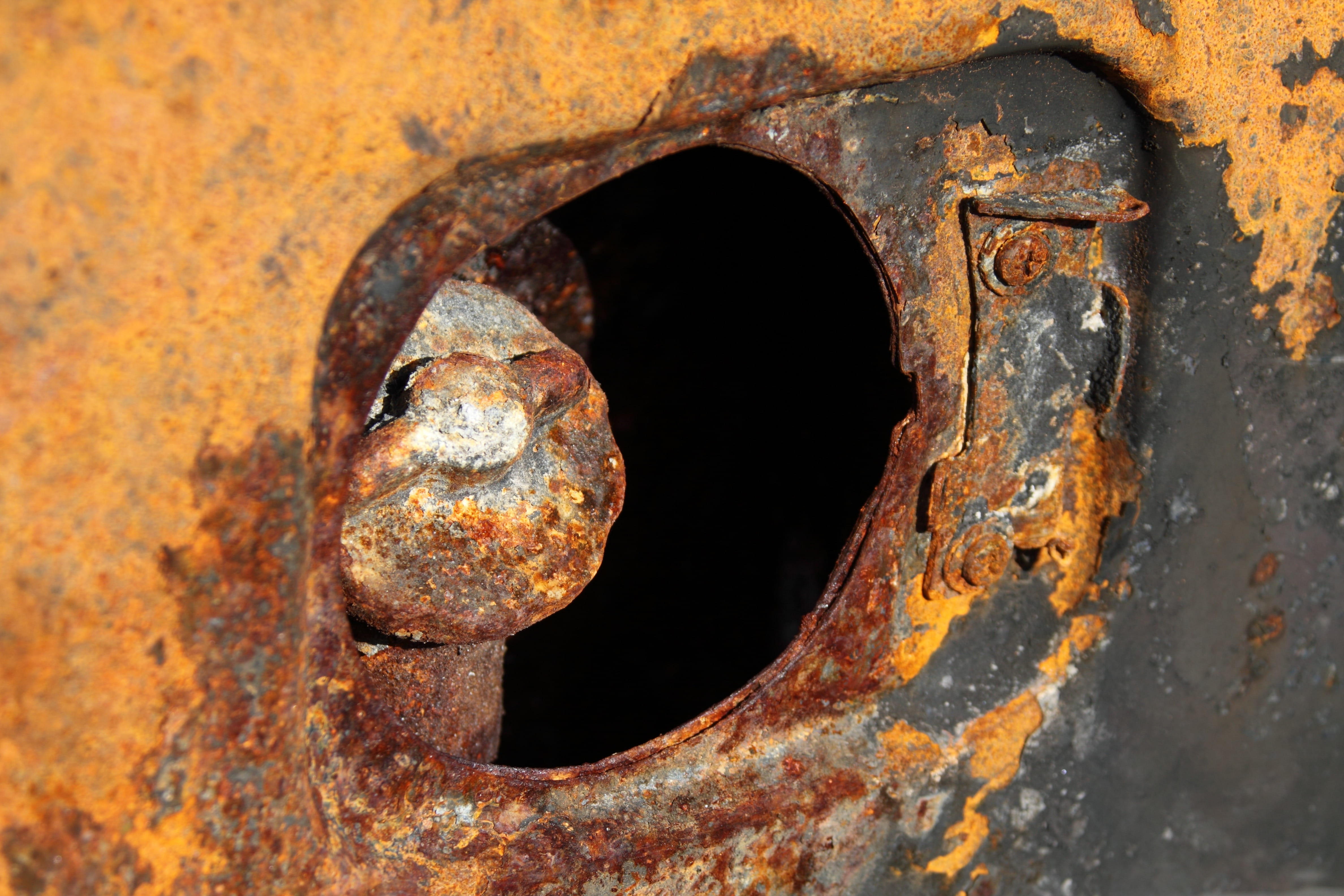 abandoned, rust, accident, decline, textured effect, scrap, lid, hole, run-down, focus on foreground, wreck, close-up, textured, obsolete, no people, deterioration, HD Wallpaper
