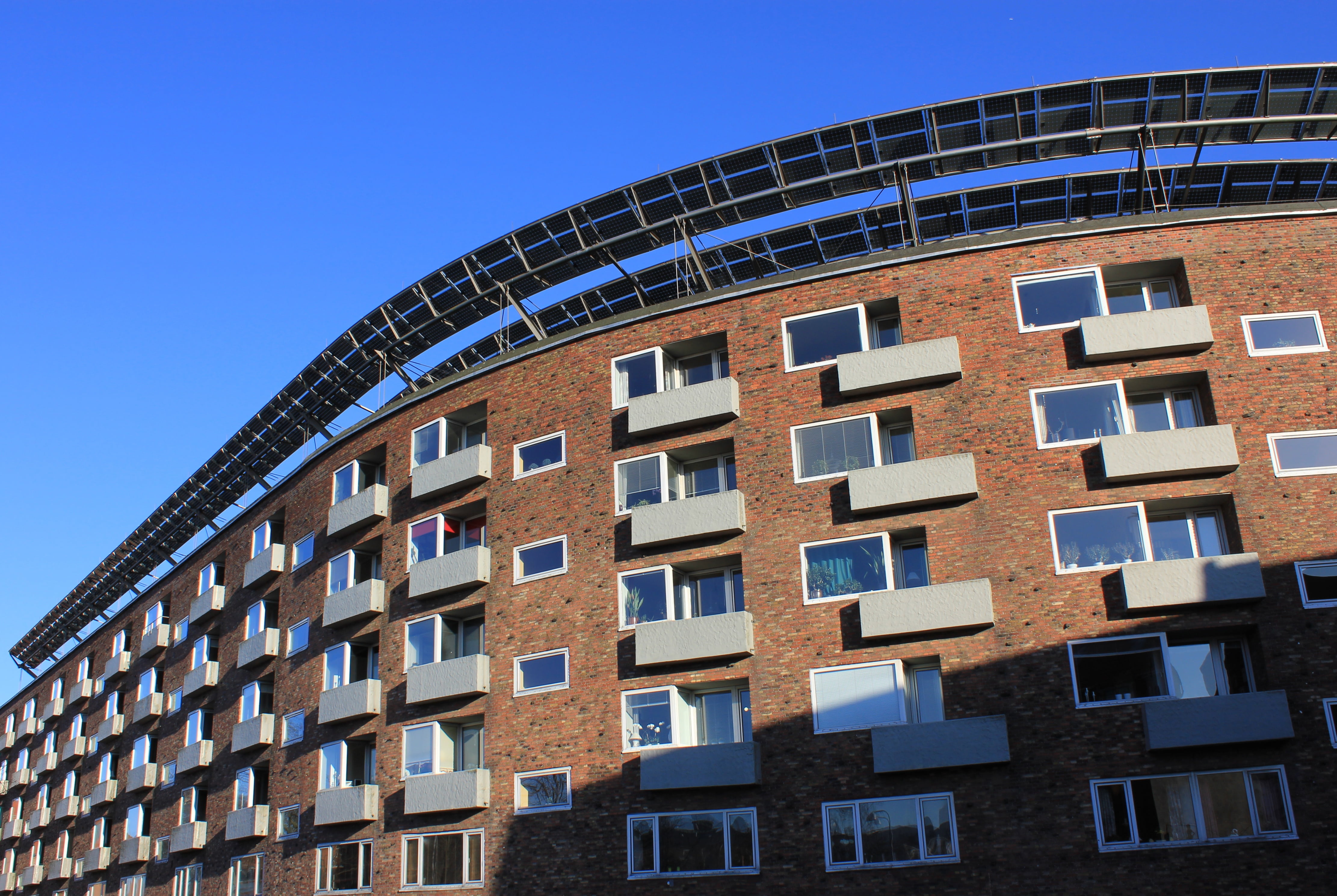 low angle view, blue, residential, skyscraper, 4K, office building exterior, exterior, day, outdoors, residential district, denmark, modern, condominium, HD Wallpaper