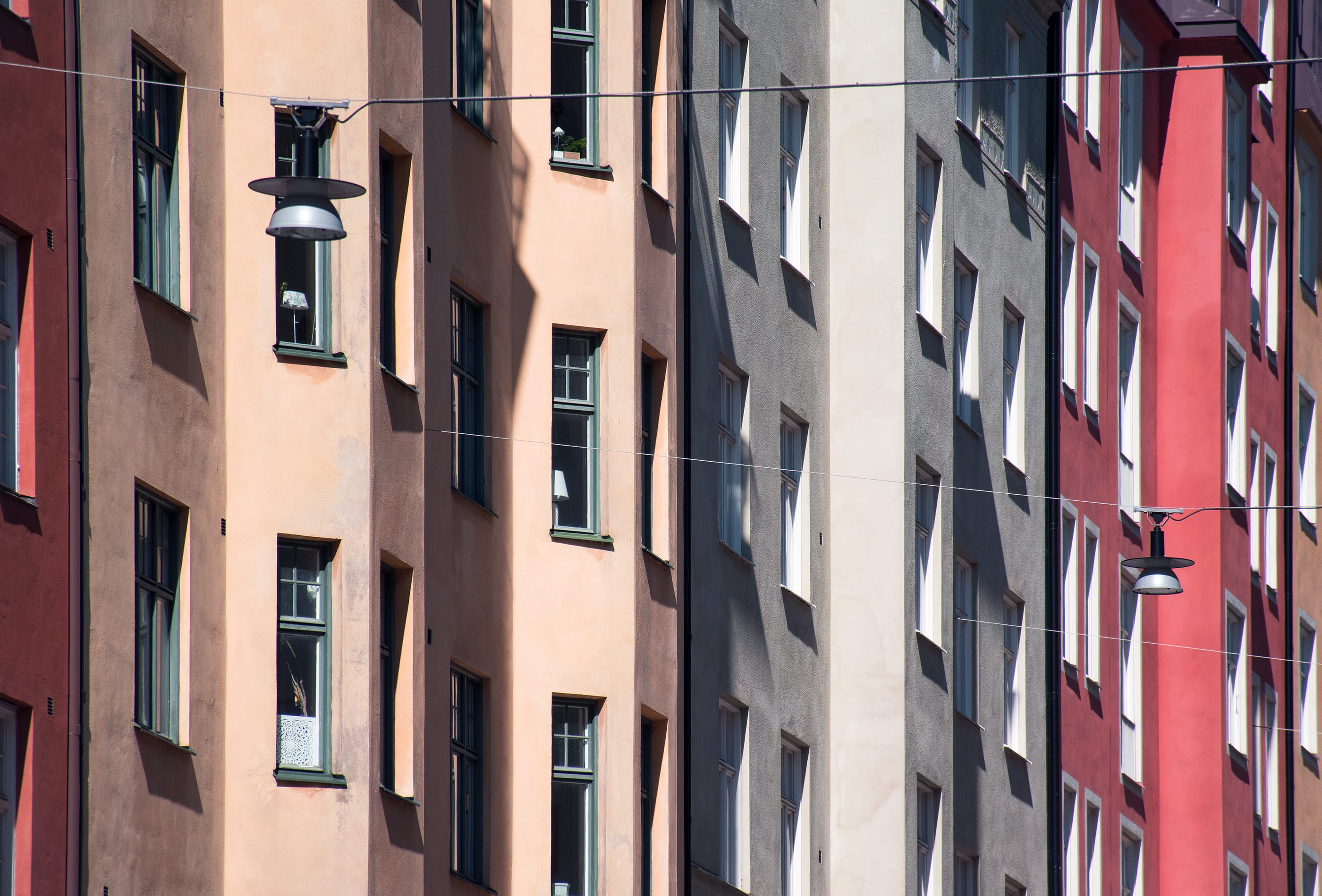 building, stockholm, automobile, no people, office building, curtain, window, sunlight, view, high rise, home decor, built structure, sweden, vehicle, low angle view, HD Wallpaper