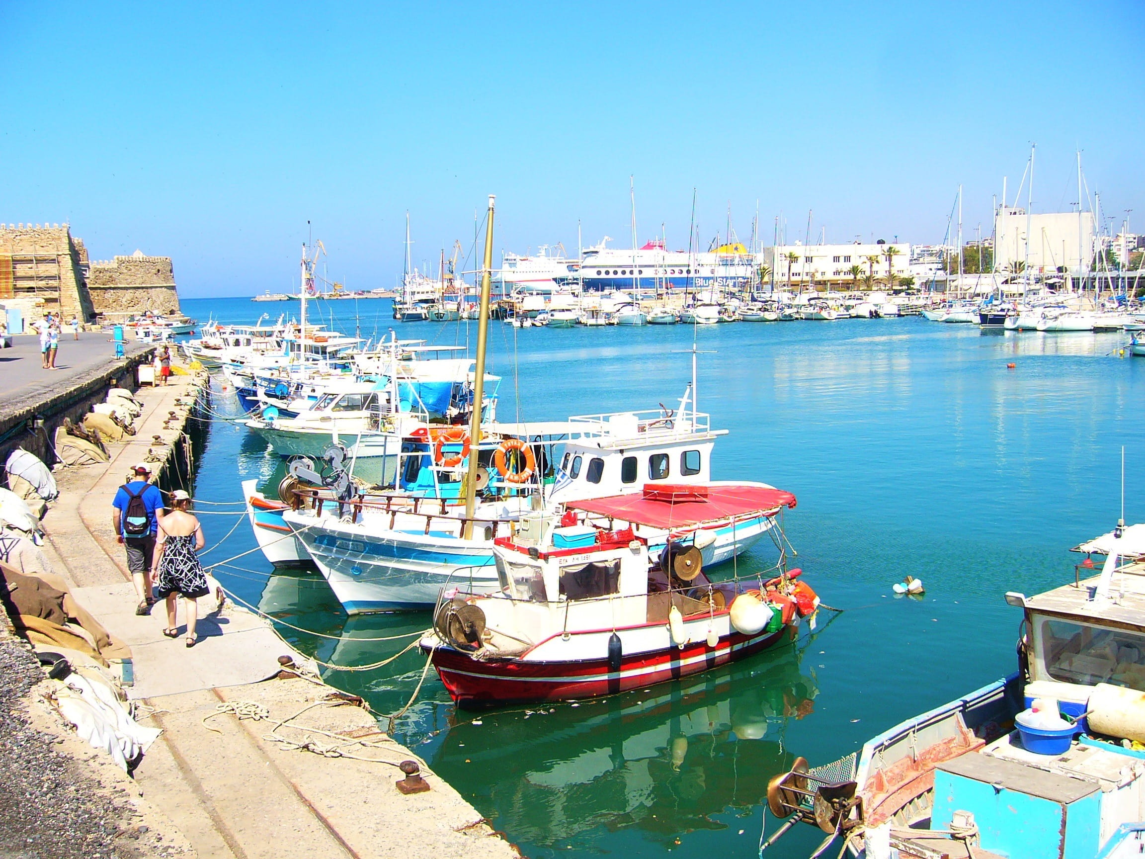 day, sea, marina, mast, waterfront, parked, water, outdoors, Greece, travel, pier, harbor, nature, sky, sunlight, incidental people, tugboats, transportation, HD Wallpaper