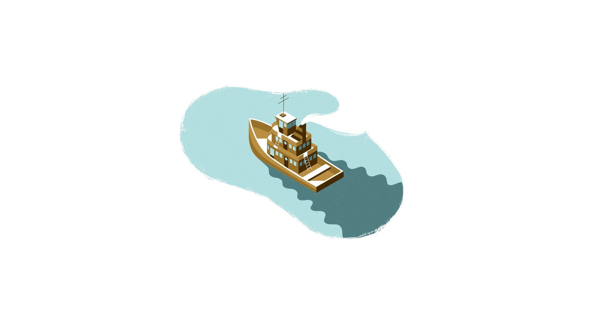 illustration, minimalism, White Background, Tugboat, 1080P, HD Wallpaper