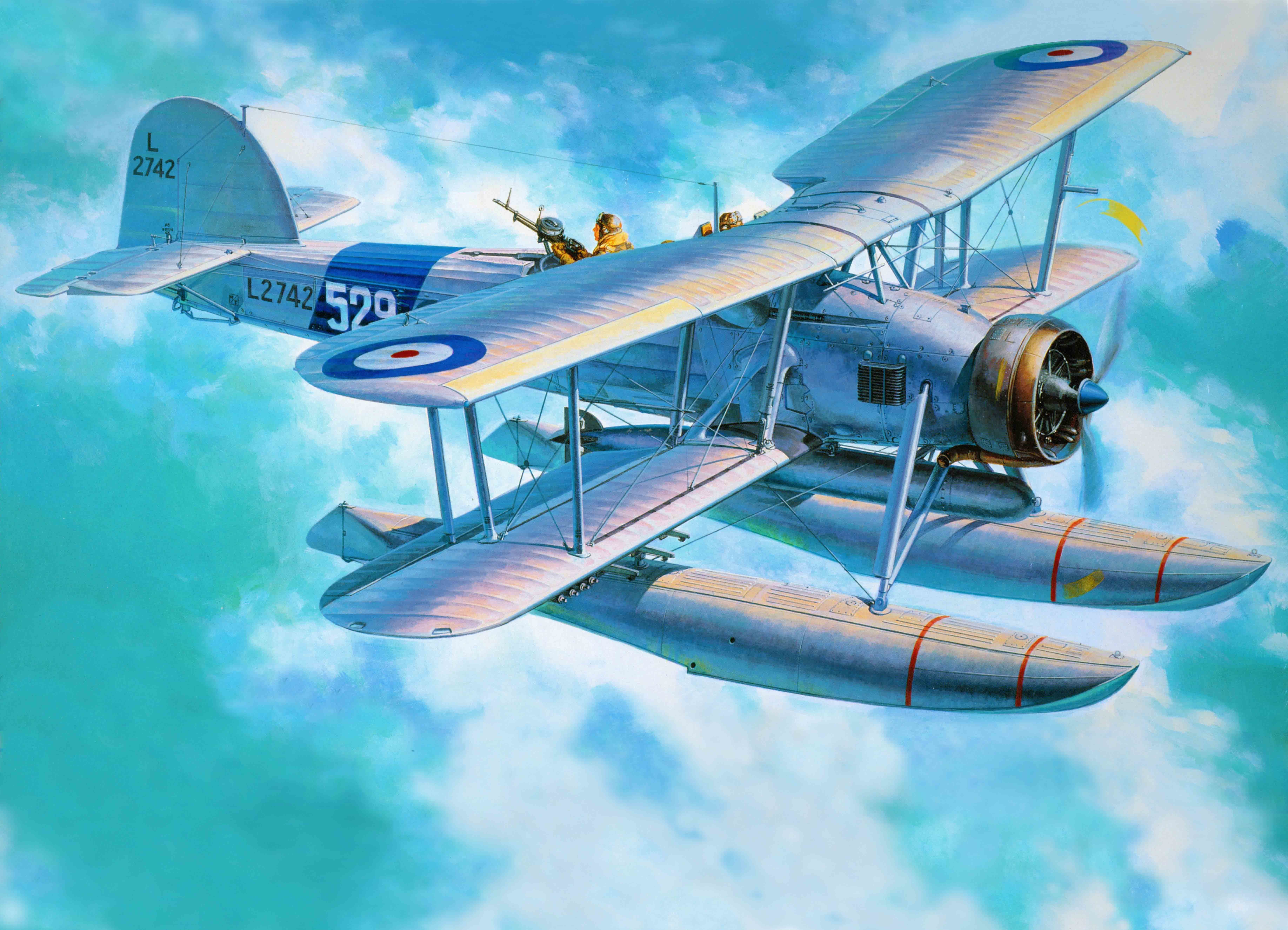 bomber, art, Fairey Swordfish, torpedo, WW2., 5K, the plane, British, HD Wallpaper