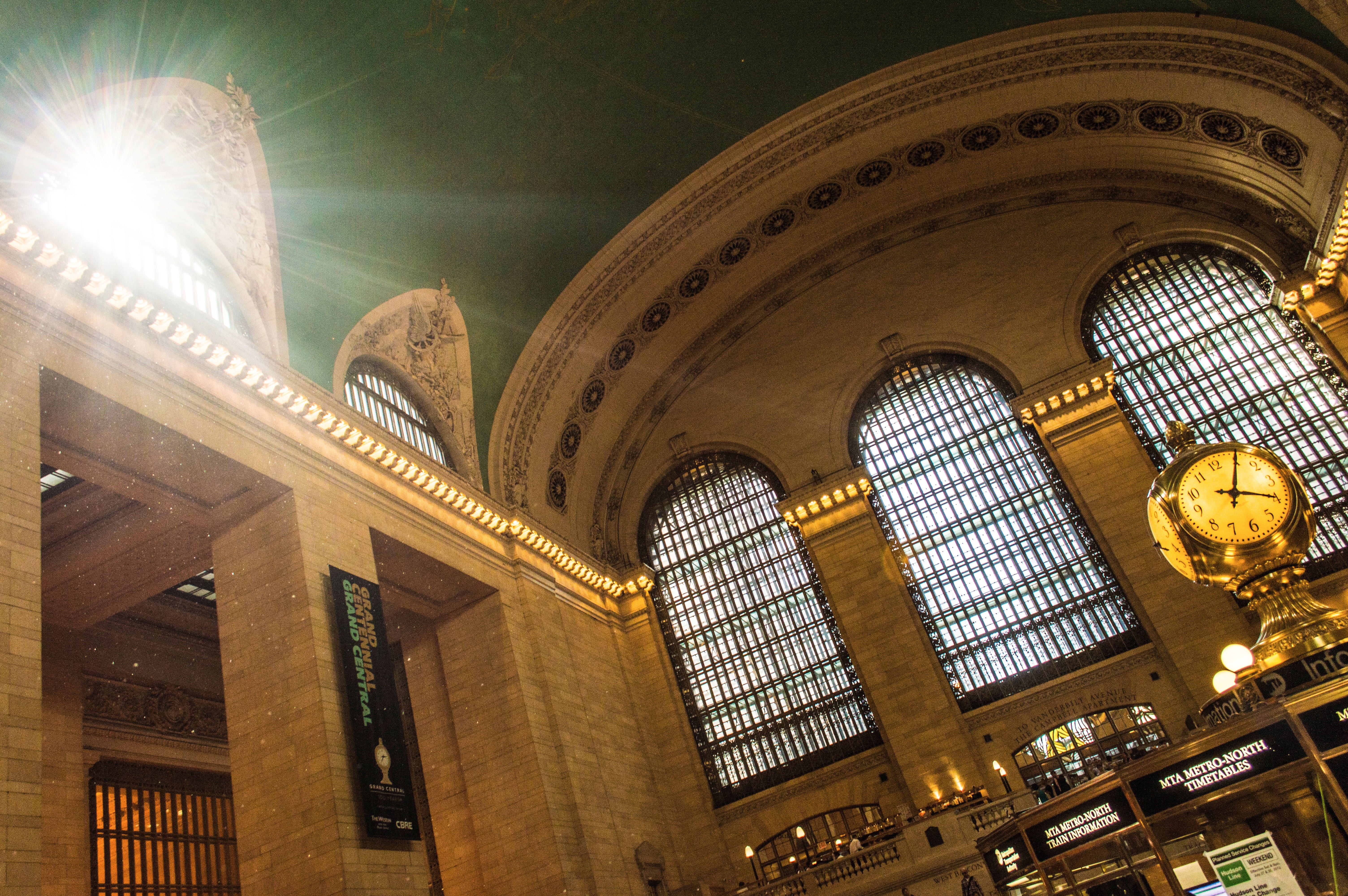 arched, architectural column, transportation, history, ceiling, illuminated, architecture, travel, built structure, belief, arch, religion, new york, architecture and art, HD Wallpaper