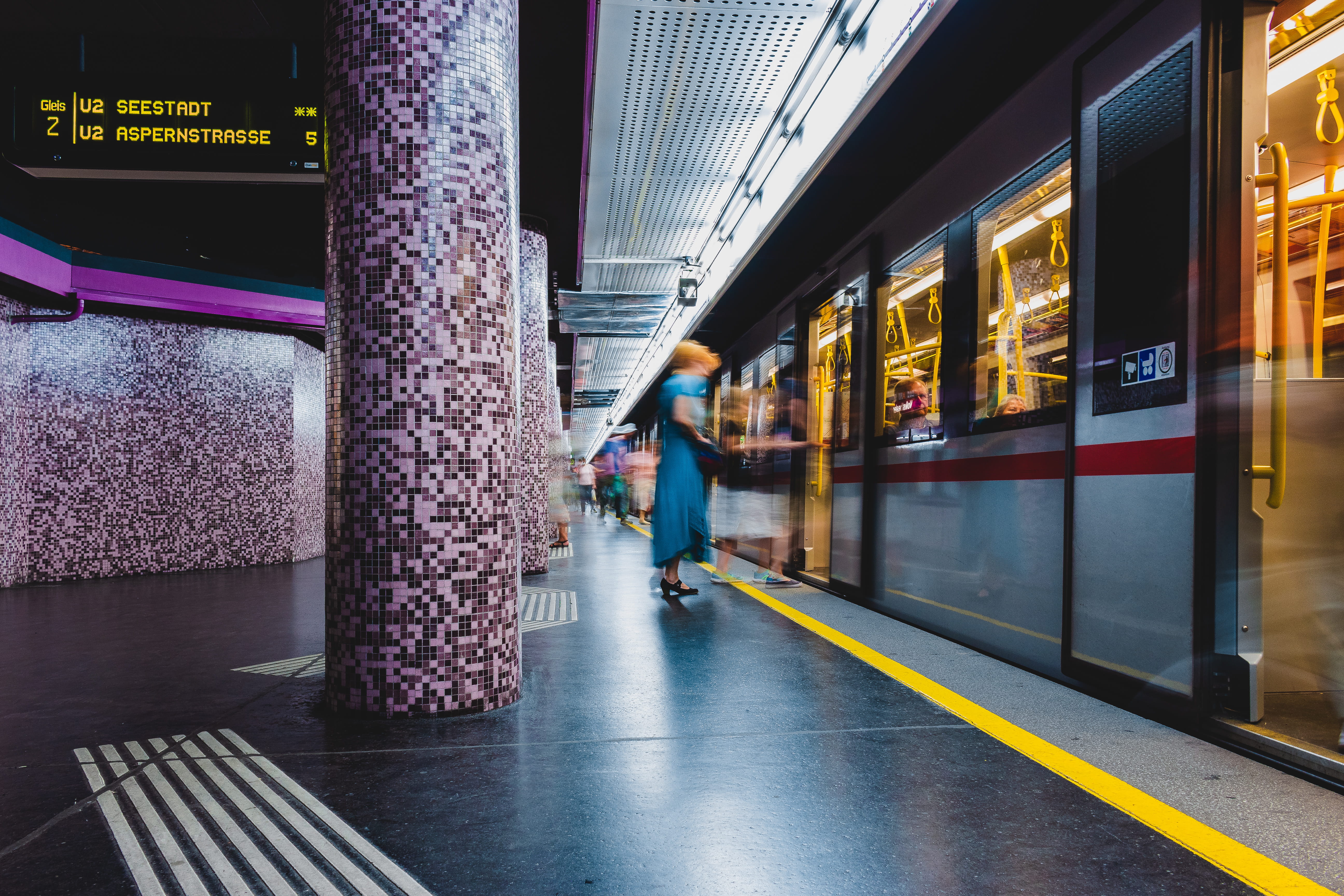 railroad station, alley, building, human, urban, mode of transportation, 5K, volkstheater u, terminal, architecture, travel, subway, building exterior, HD Wallpaper