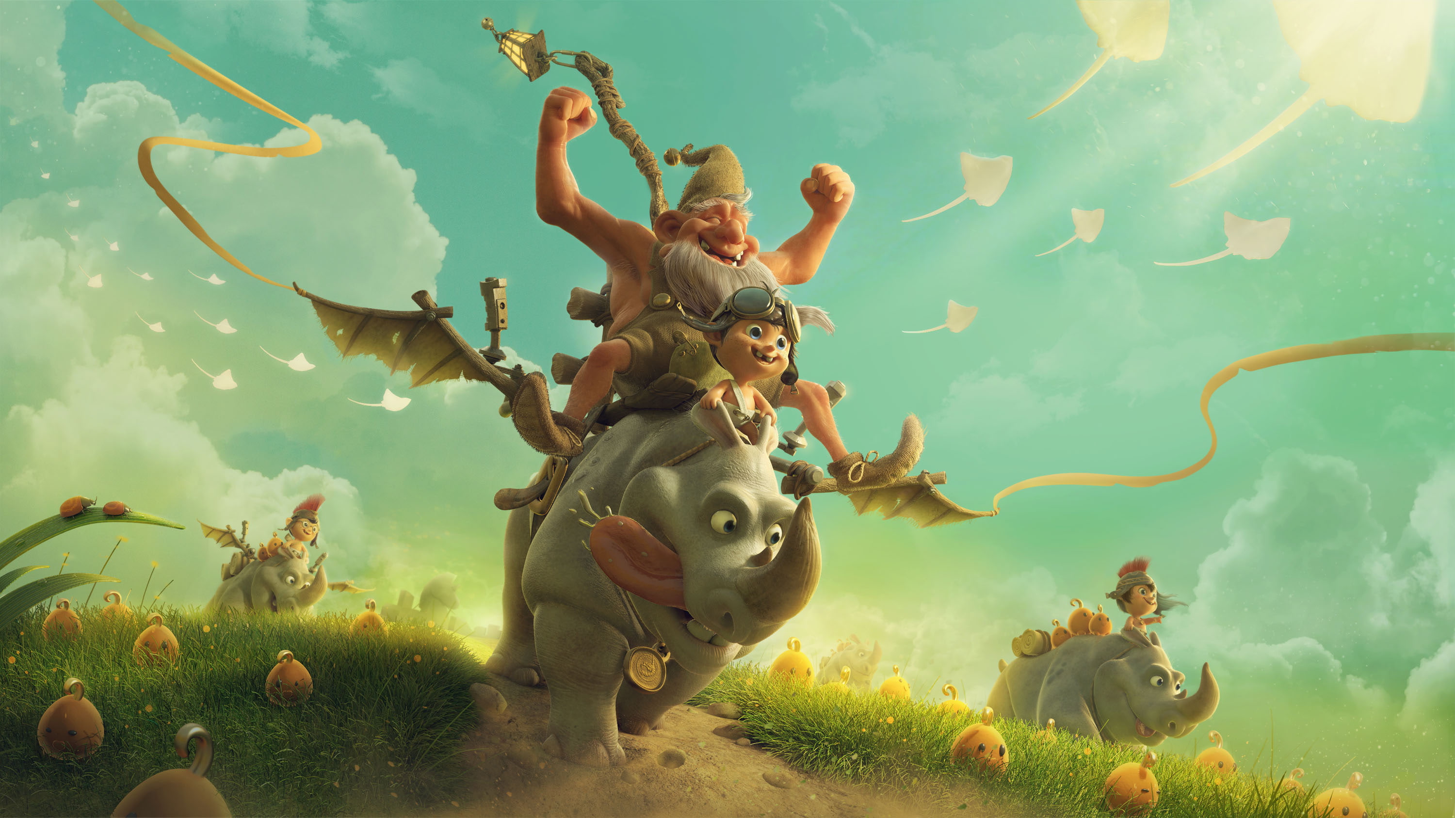 mood, rhinos, 2K, children, THU Reborn: New Chapter of Life, the old man, Khiew Jit Chun, HD Wallpaper
