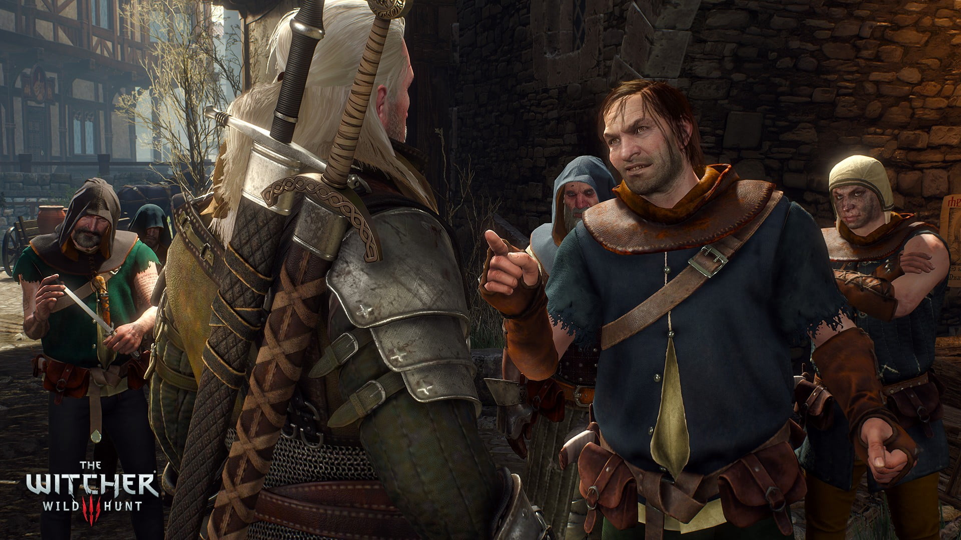 representation, group, The Witcher 3: Wild Hunt, sculpture, bag, Geralt of Rivia, real people, group of people, brown, leather, government, architecture, HD Wallpaper