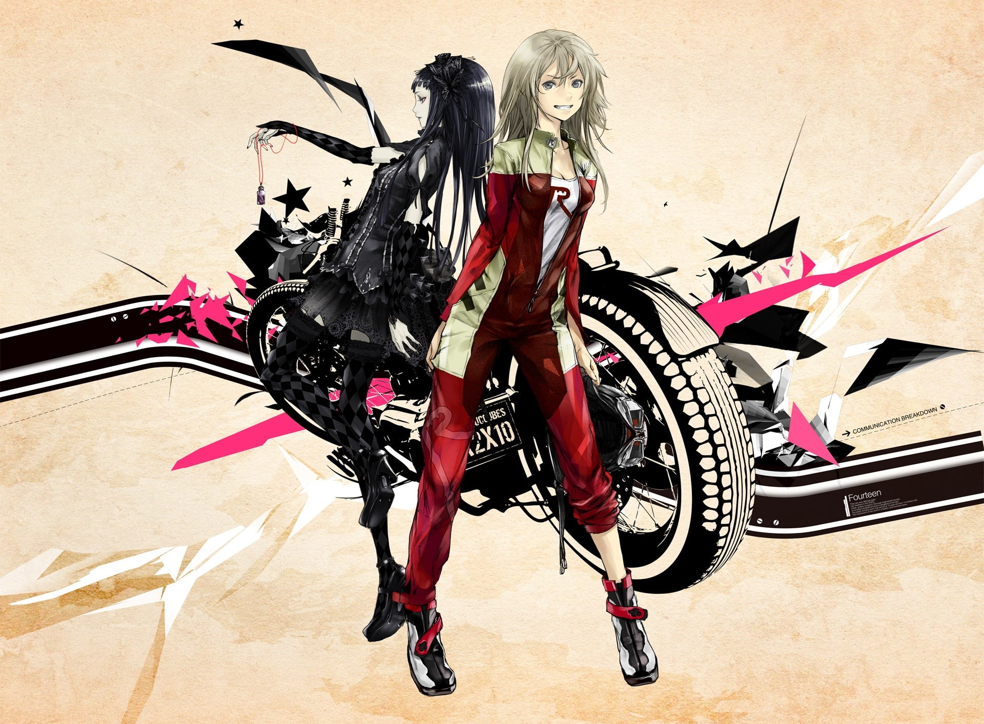 highs, hot, hair, lolita, thigh, hd, blondes, fashion, brunettes, long, 1080P, motorbikes, redj, anime, art, gray, dress, eyes, gothic, HD Wallpaper