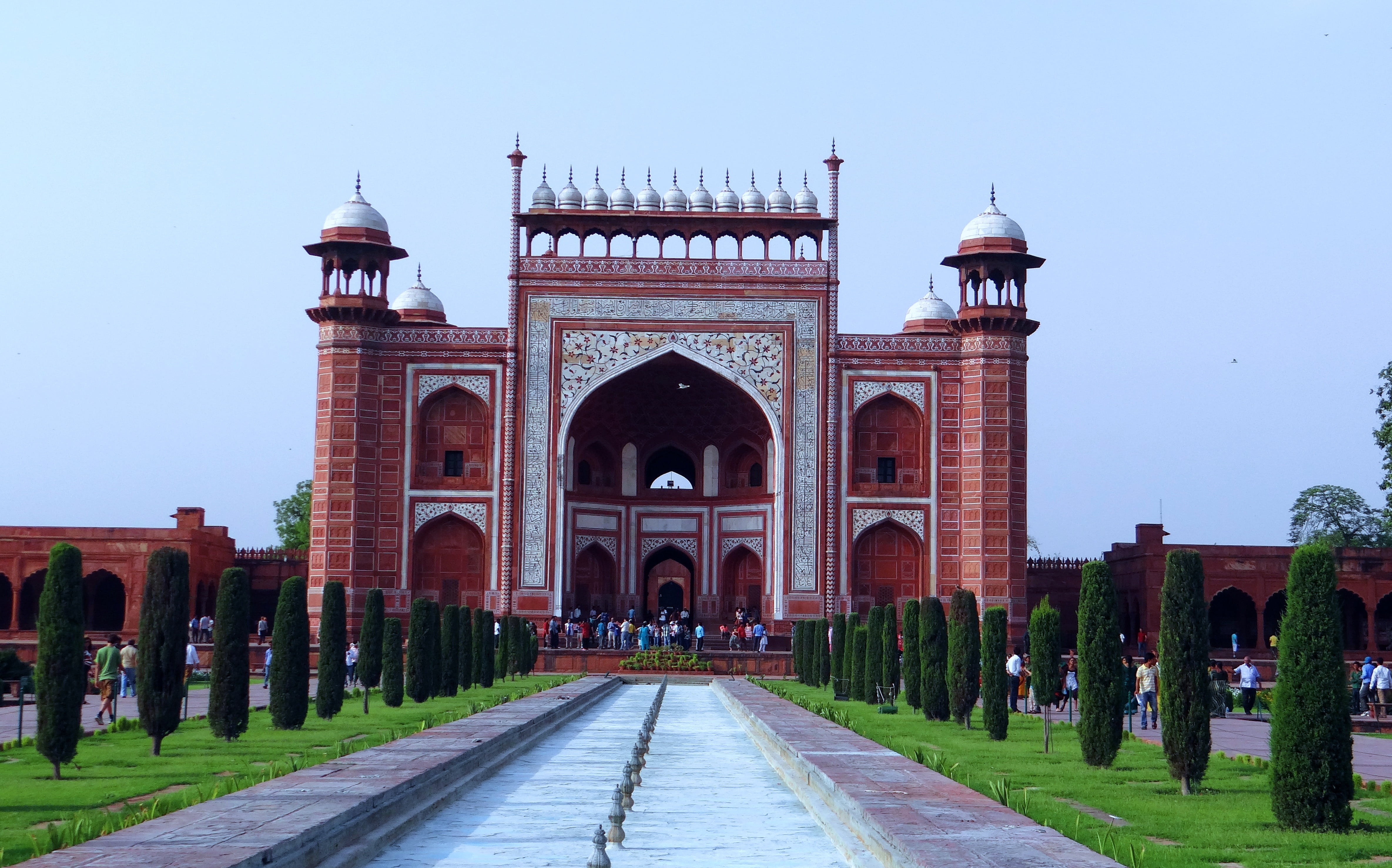 india, religion, architecture, the past, travel destinations, agra, taj mahal, built structure, darwaza-i-rauza, the great gate, sky, clear sky, day, history, HD Wallpaper