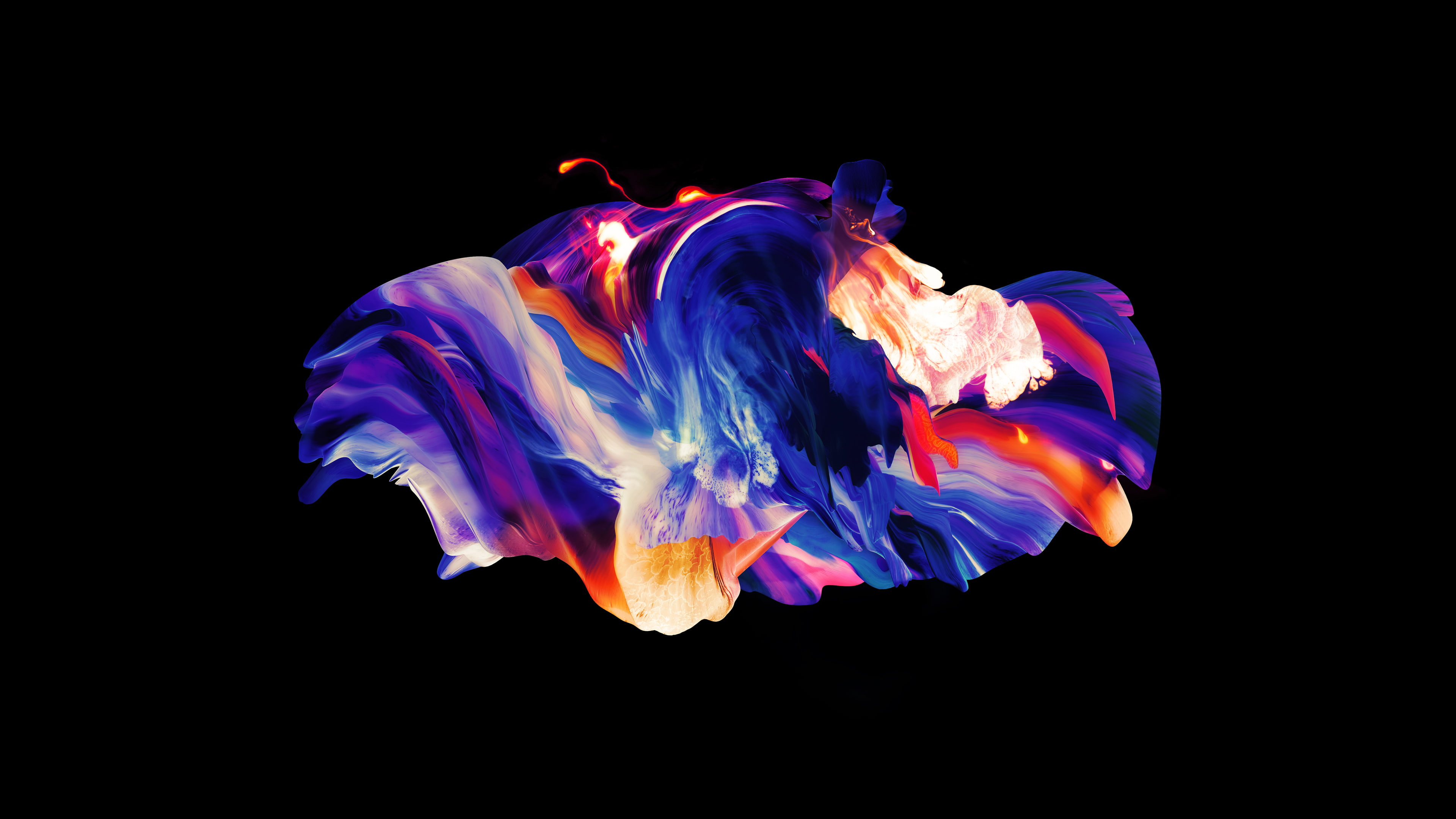 nature, cut out, close-up, oneplus5, pattern, design, blue, creativity, indoors, illuminated, black background, water, abstract, 4K, beauty in nature, HD Wallpaper