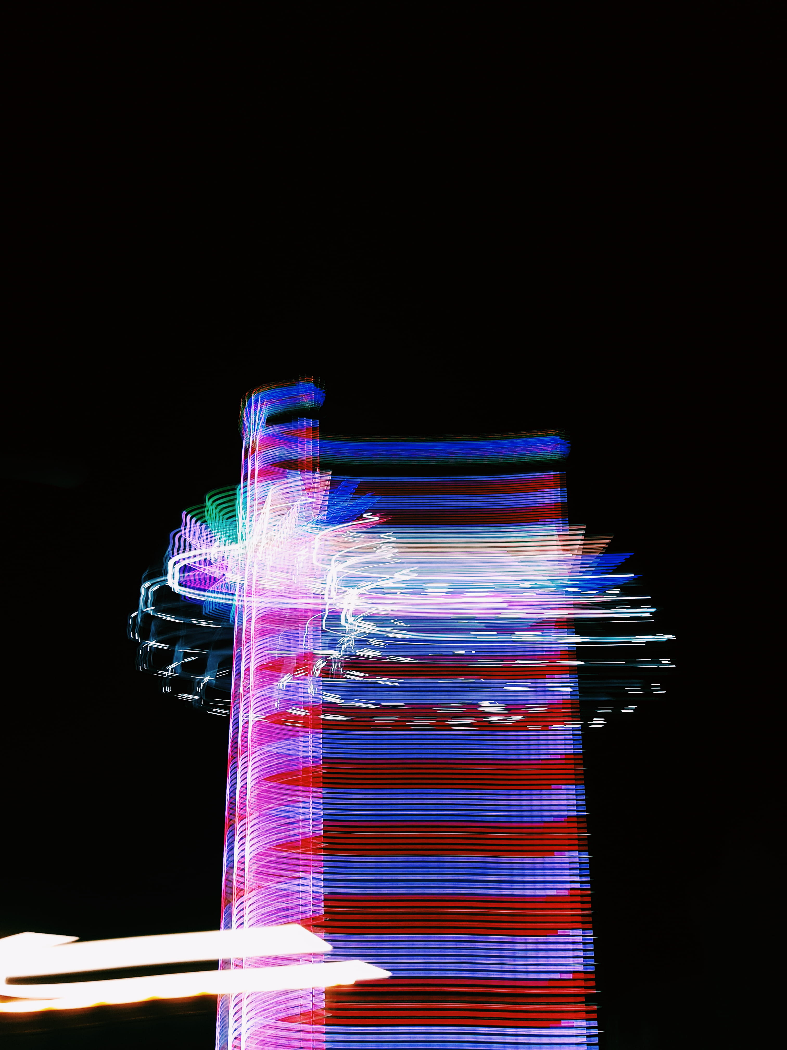 light painting, light, 4K, speed, light trail, mobilephotography, arts culture and entertainment, illuminated, black background, glowing, studio shot, Phone HD Wallpaper