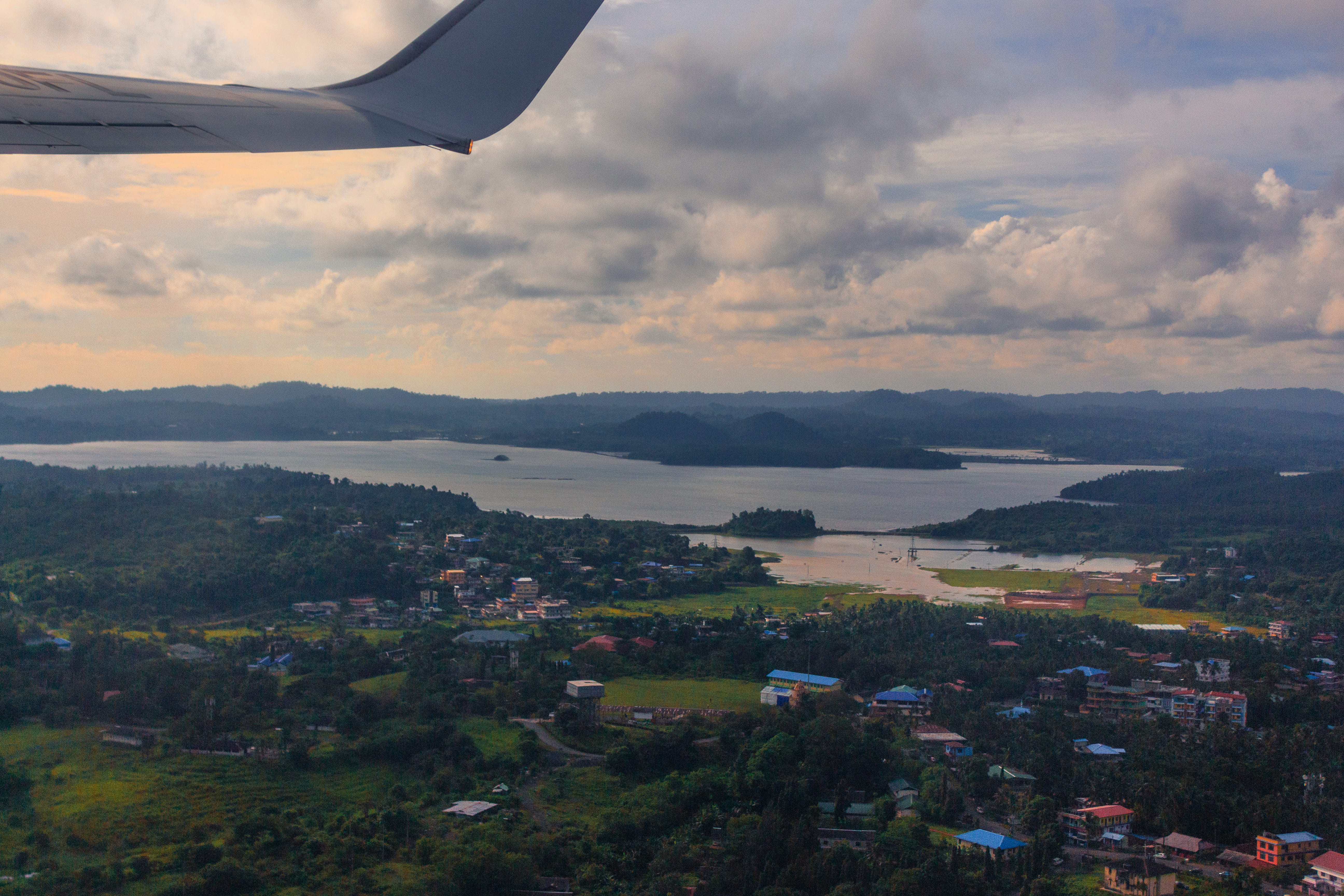 tranquility, mountain, building exterior, aerial view, india, no people, beauty in nature, transportation, sky, city, residence, cloudscape, planes, grass, HD Wallpaper