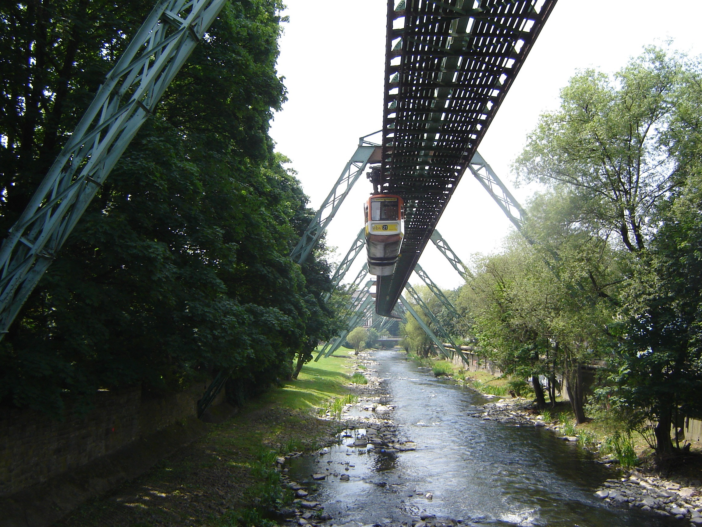 schwebebahn, connection, germany, diminishing perspective, wet, water, transportation, day, no people, architecture, plant, footpath, direction, built structure, HD Wallpaper