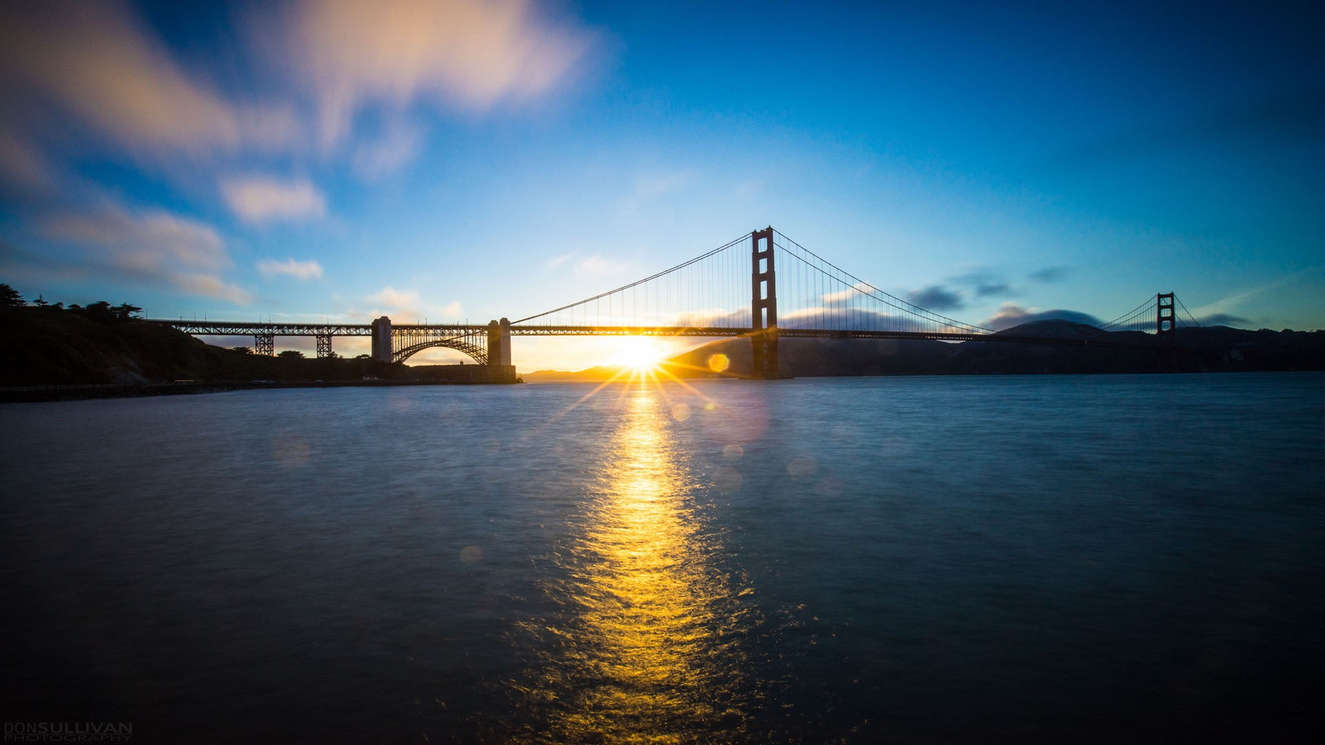 nature, sunlight, connection, water, outdoors, architecture, cloud - sky, suspension bridge, tourism, bay, sky, travel destinations, Golden Gate Bridge, HD Wallpaper