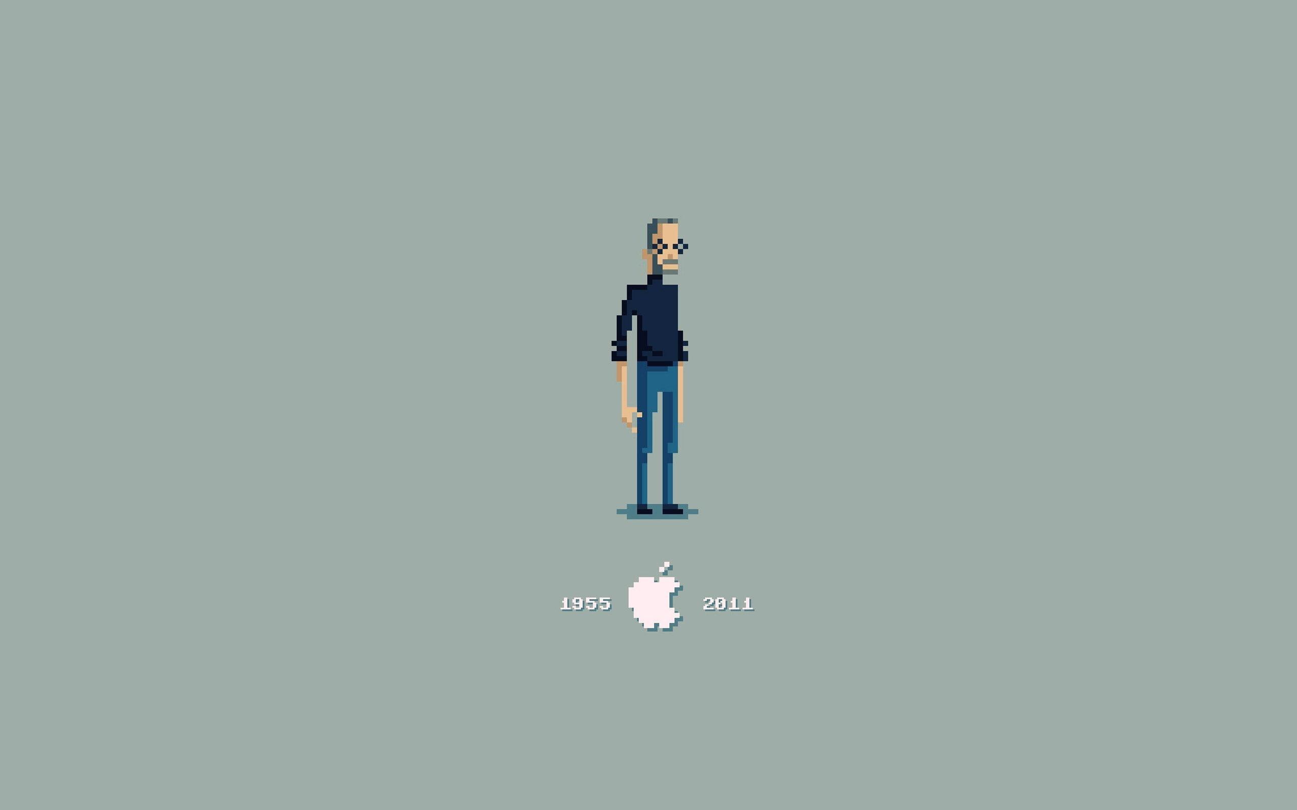 2K, Pixel, Steve Jobs, Apple, 1955, 2011, HD Wallpaper
