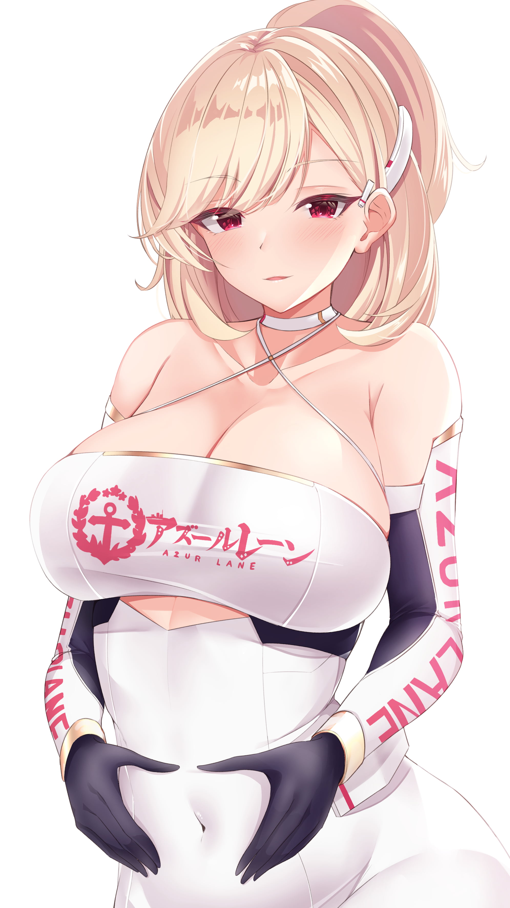 anime girls, blond hair, Azur Lane, red eyes, Prince of Wales (Azur Lane), Nita, 2K, Phone HD Wallpaper