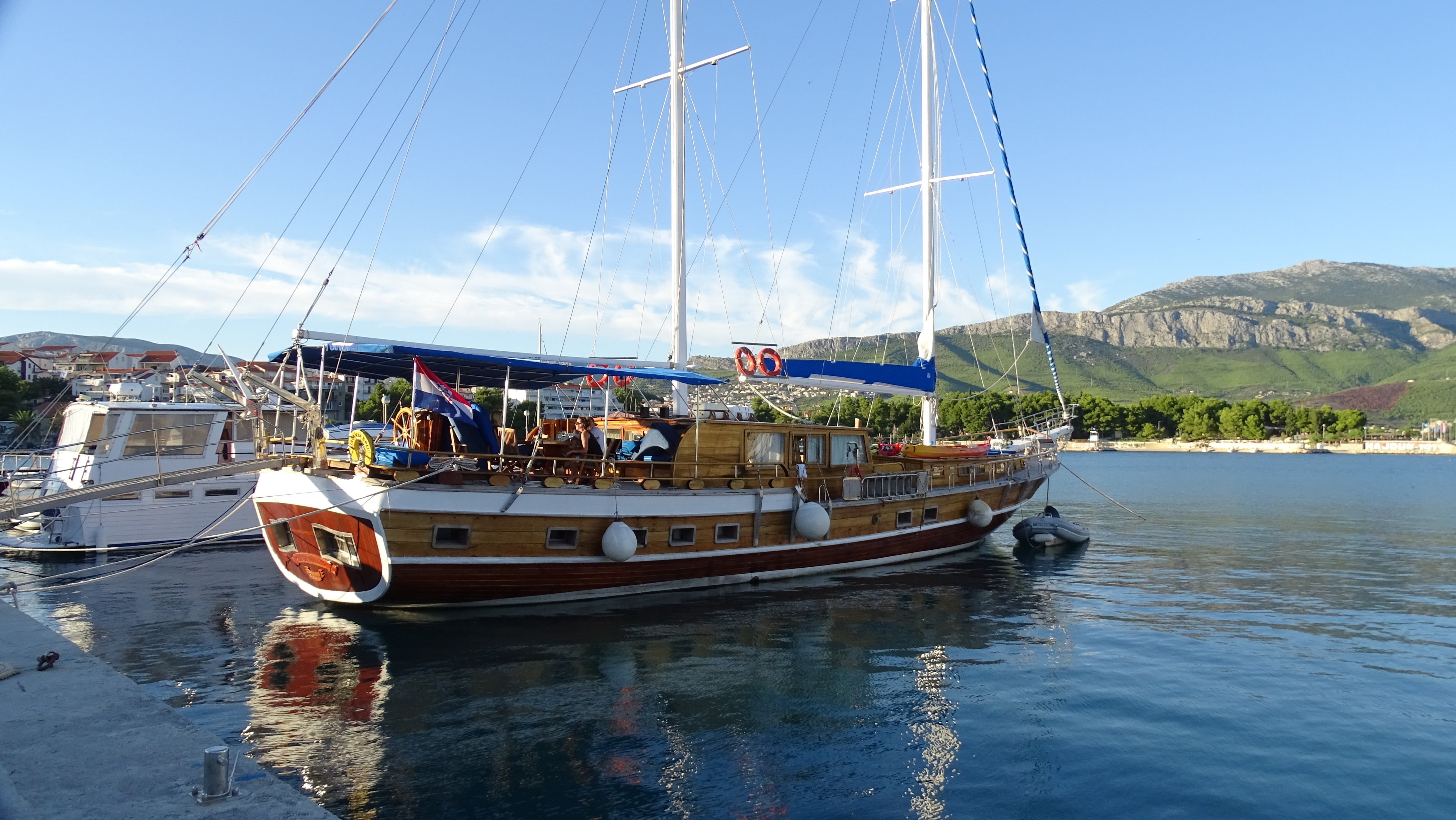 mode of transportation, sailing, nautical vessel, port, pole, stobric, waterfront, outdoors, ship, boot, yachting, mast, day, moored, sailing boat, water, HD Wallpaper