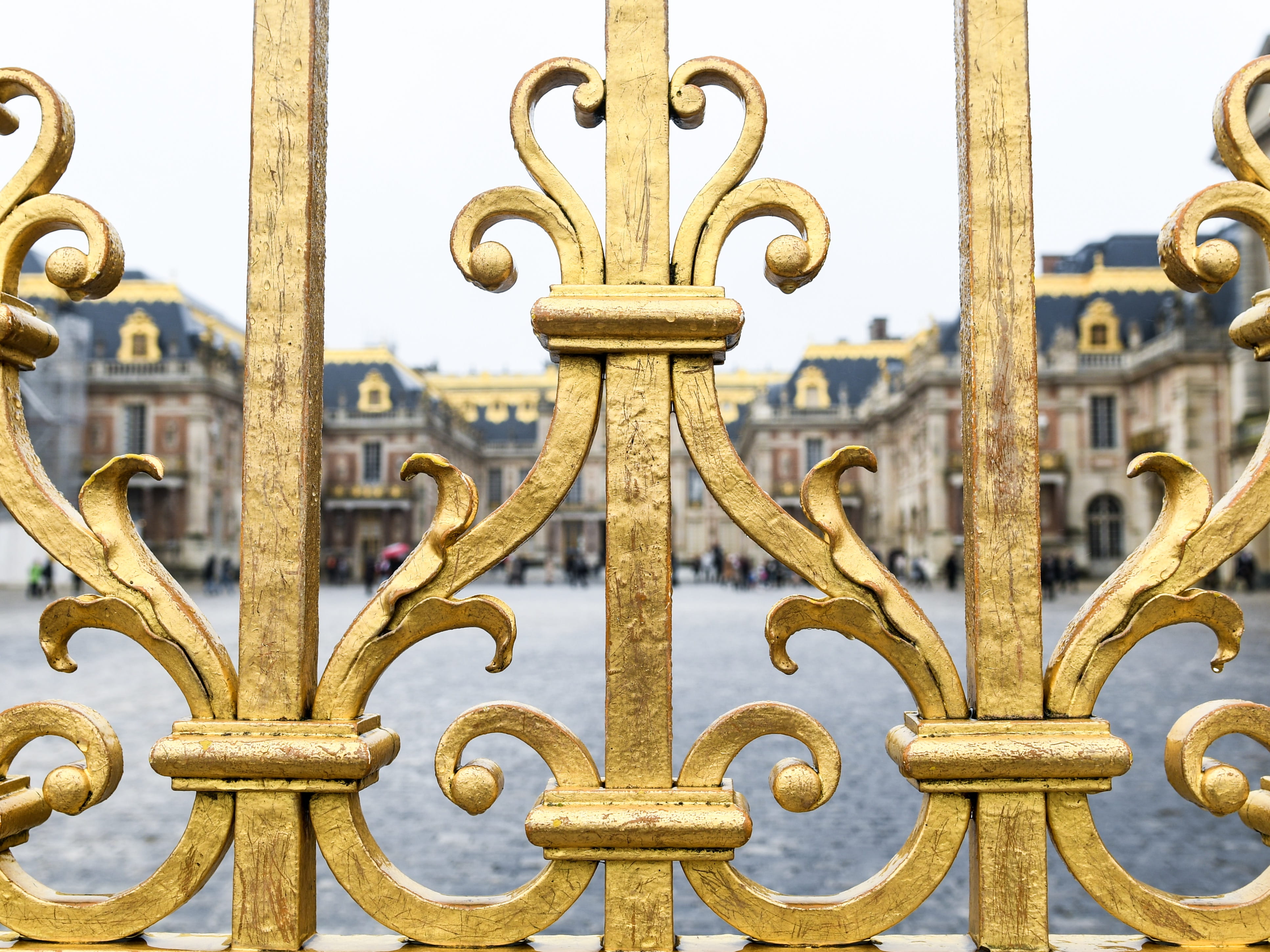 design, security, gold, outdoors, close-up, protection, gold colored, architecture, pattern, metalwork, versailles, ornate, day, iron - metal, palace of versailles, HD Wallpaper