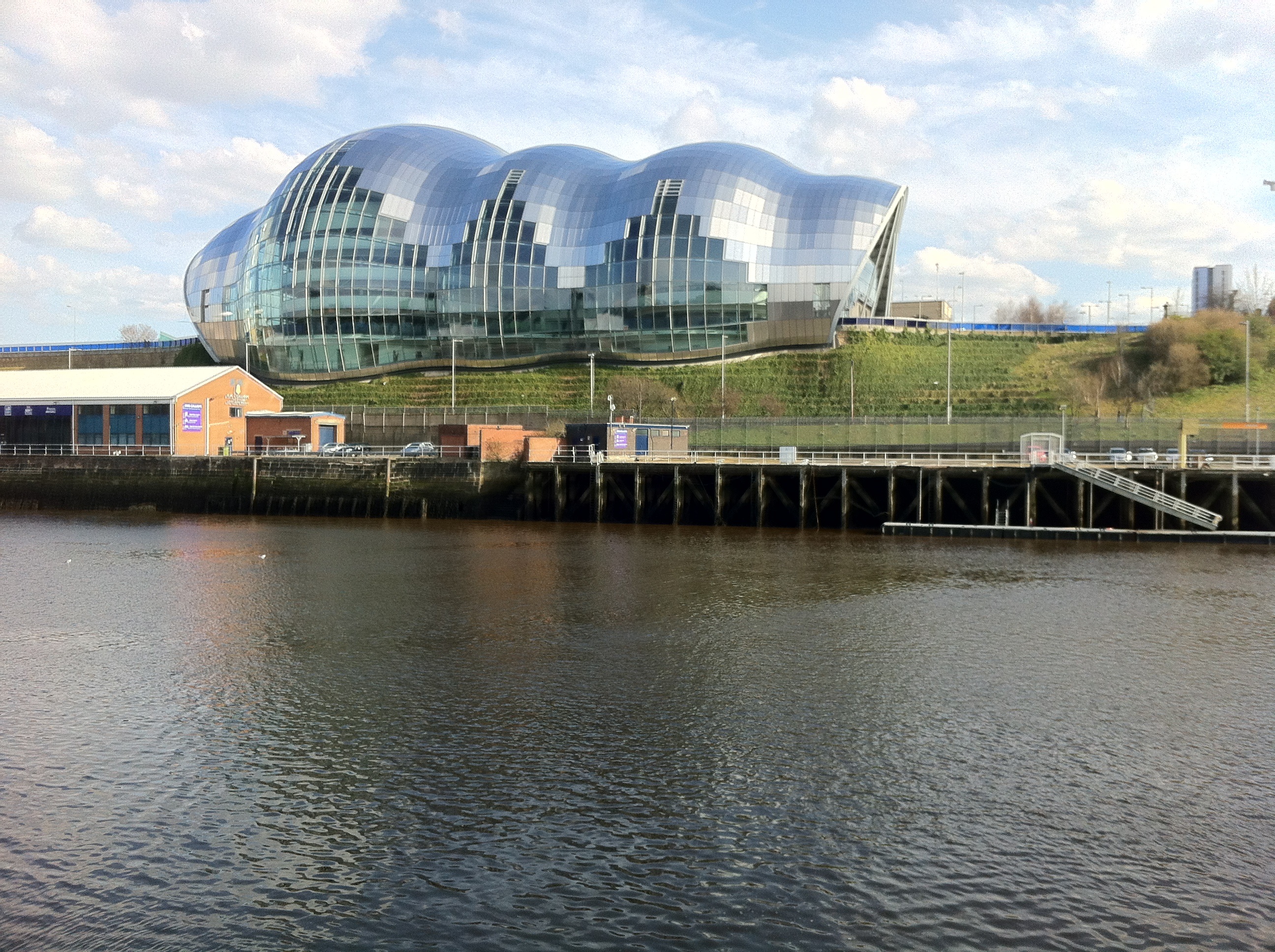 england, music, centre, sky, reflection, waterfront, silver, building exterior, city, hall, festival, northern, structure, reflective, 2K, english, roof, HD Wallpaper