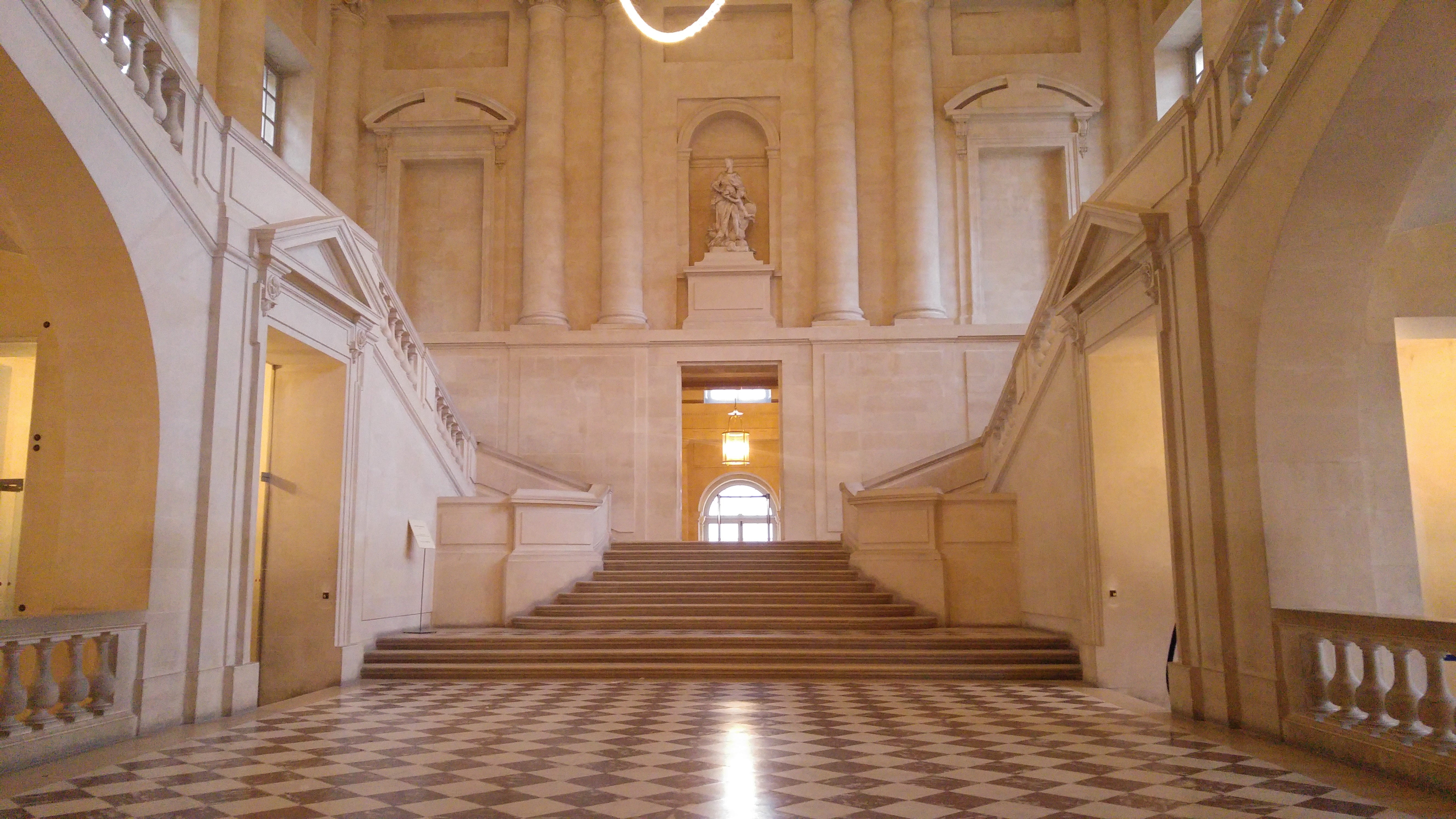 old, architectural column, castle, place of worship, religion, entrance, entrance hall, luxury, belief, versailles, arcade, nature, indoors, brightly lit, HD Wallpaper
