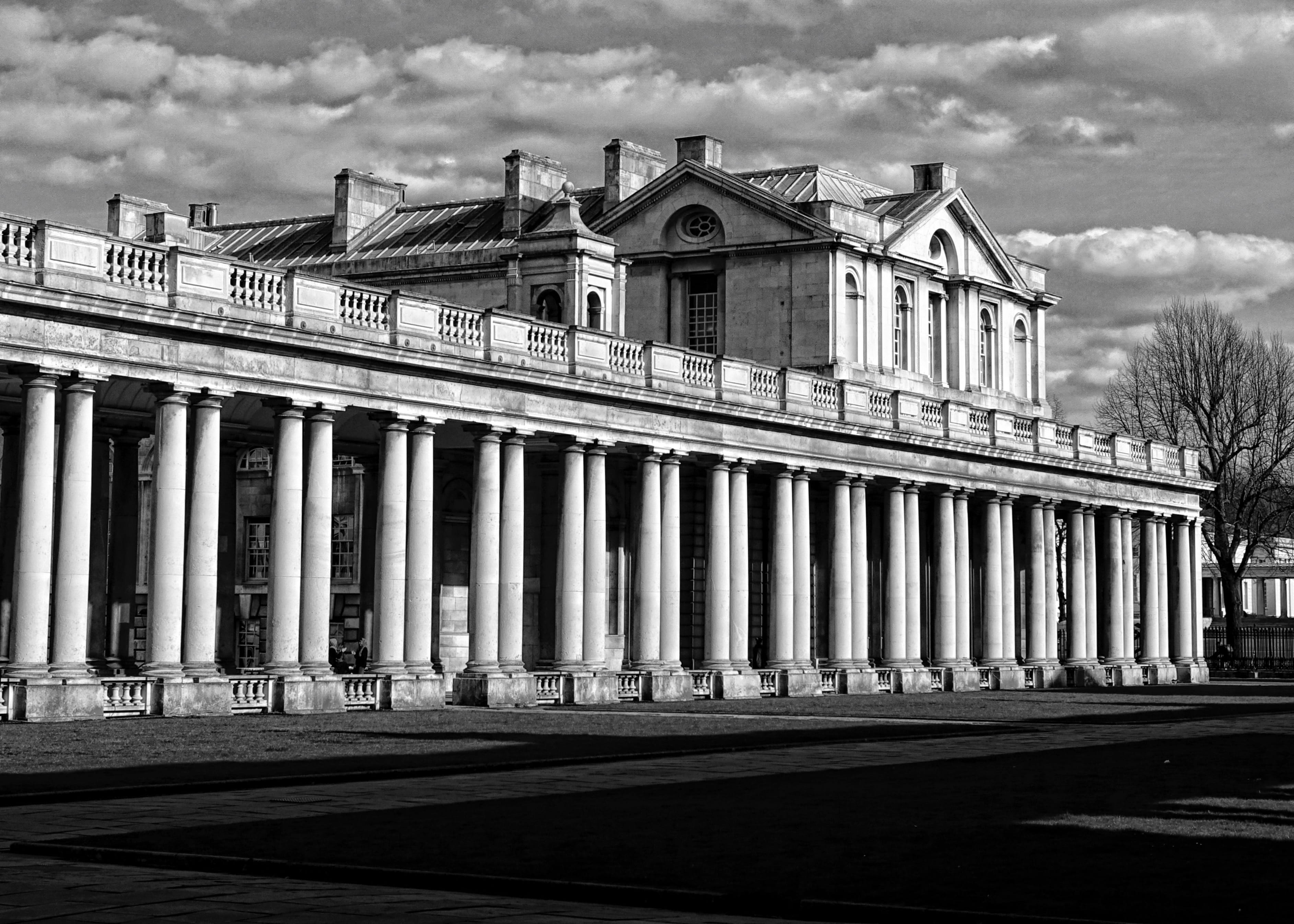 greenwich, the past, Style, Colonnade, courthouse, building exterior, 2K, sunlight, outdoors, architectural column, day, government, Classic, palace, city, HD Wallpaper