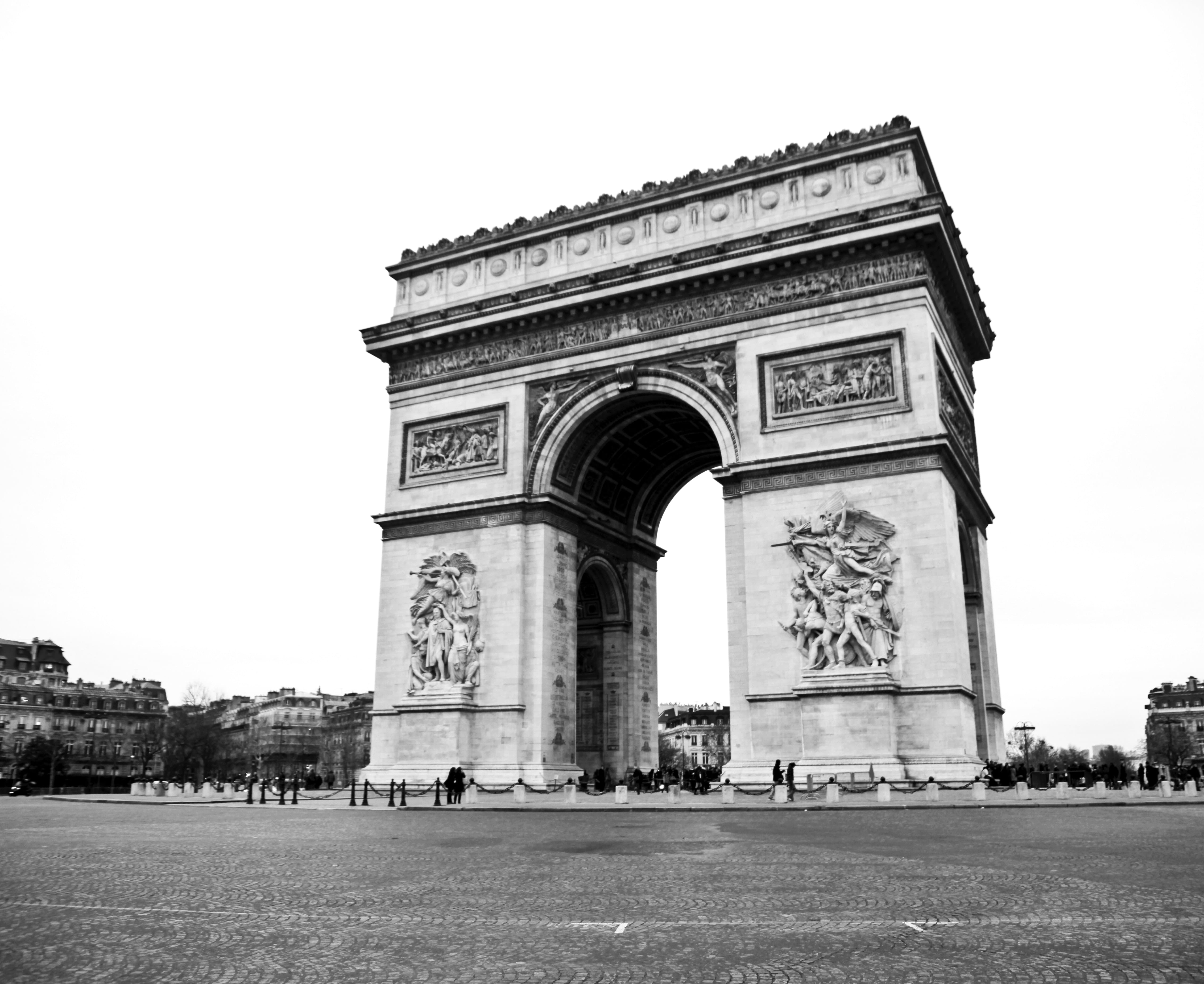 Arc De Triomphe, tourism, arch, 4K, clear sky, vacation, built structure, architecture, the past, travel, history, outdoors, day, travel destinations, HD Wallpaper