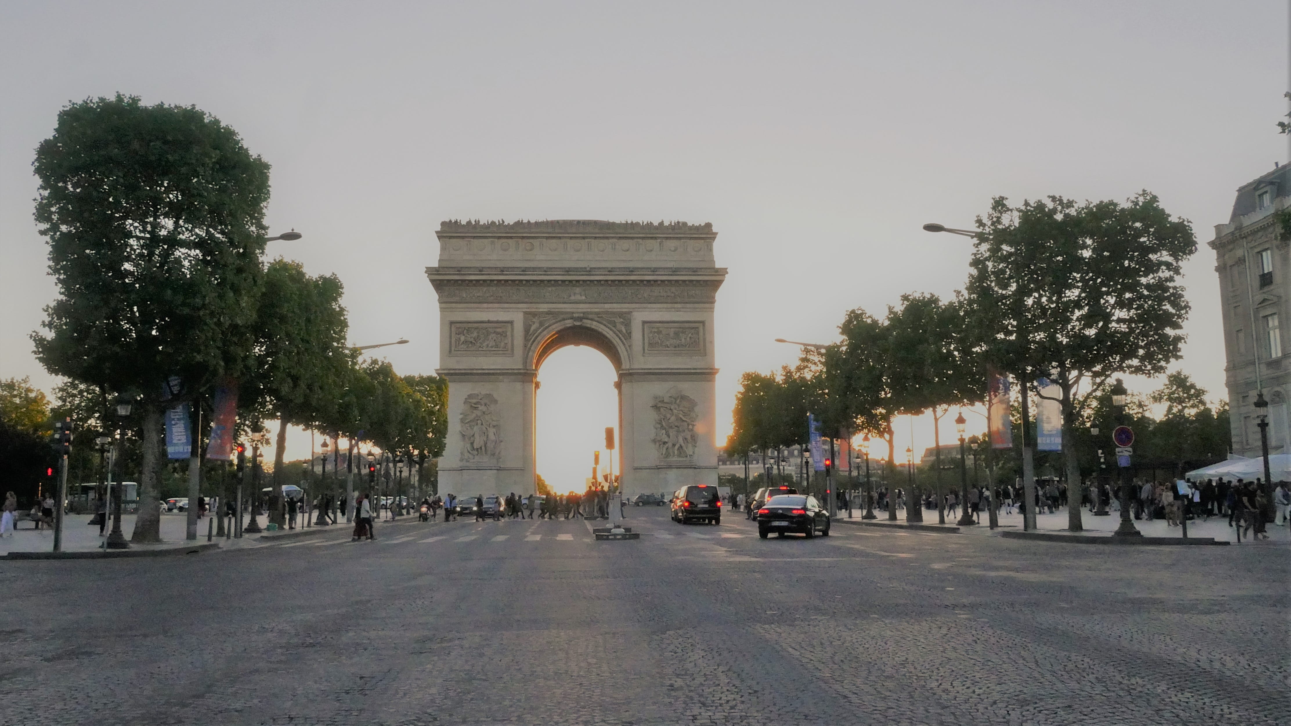 plant, mode of transportation, arch of triumph, arch, outdoors, the past, transportation, history, 4K, monument, motor vehicle, travel, place charles de gaul, HD Wallpaper