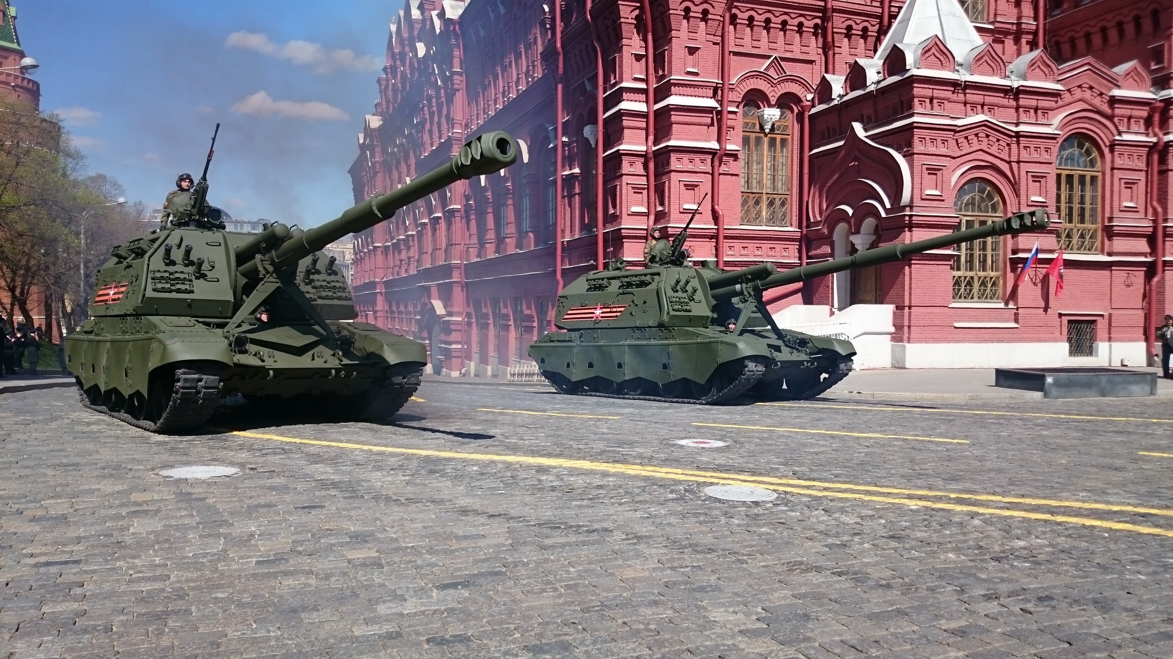 holiday, Russian, 4K, 152 mm, divisional, self-propelled howitzer, Msta-S, parade, HD Wallpaper