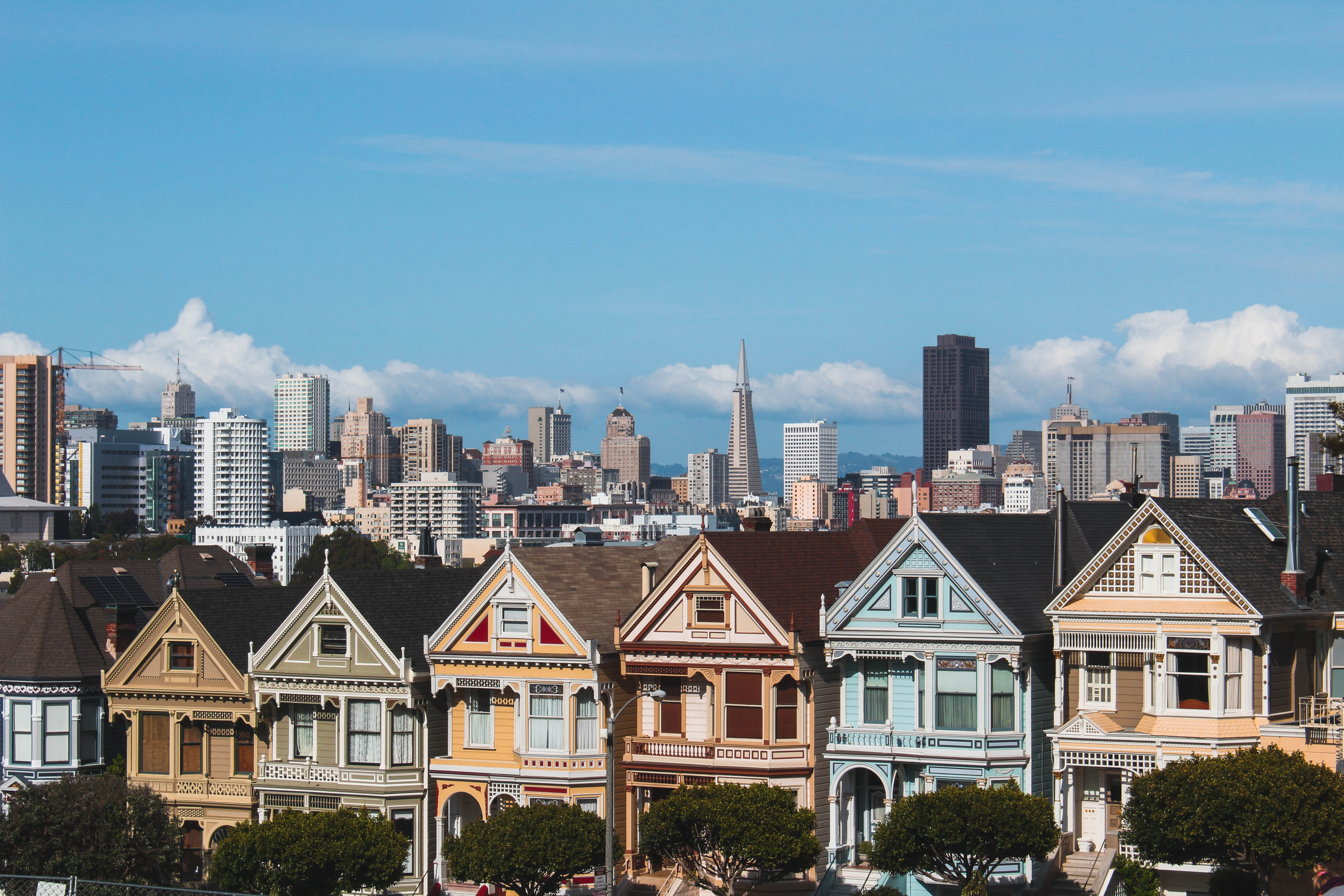 no people, outdoors, financial district, sf, spire, building, residential district, building exterior, built structure, row house, san fransisco, city, HD Wallpaper