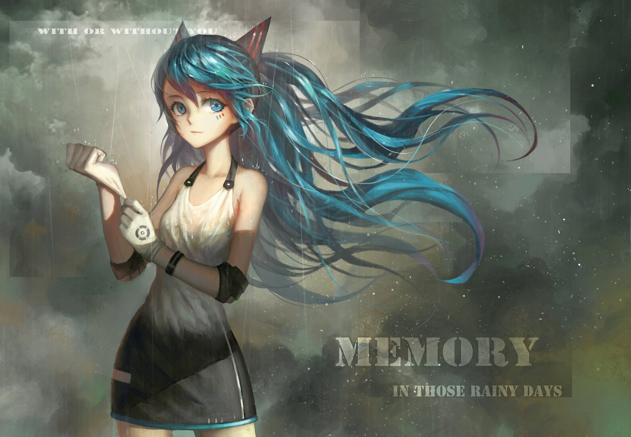 vocaloid, hair, miku, eyes, aqua, dress, ying, 1080P, hatsune, long, gloves, HD Wallpaper