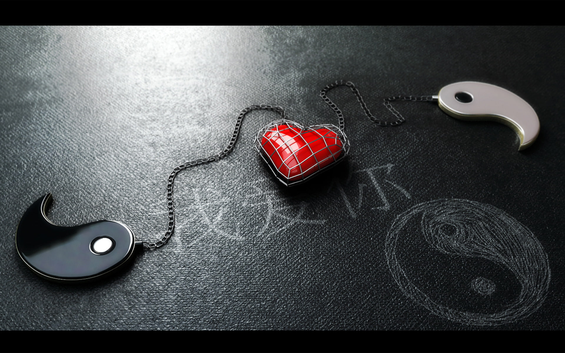 red, yang, 1080P, accessories, white, yin, black, HD Wallpaper
