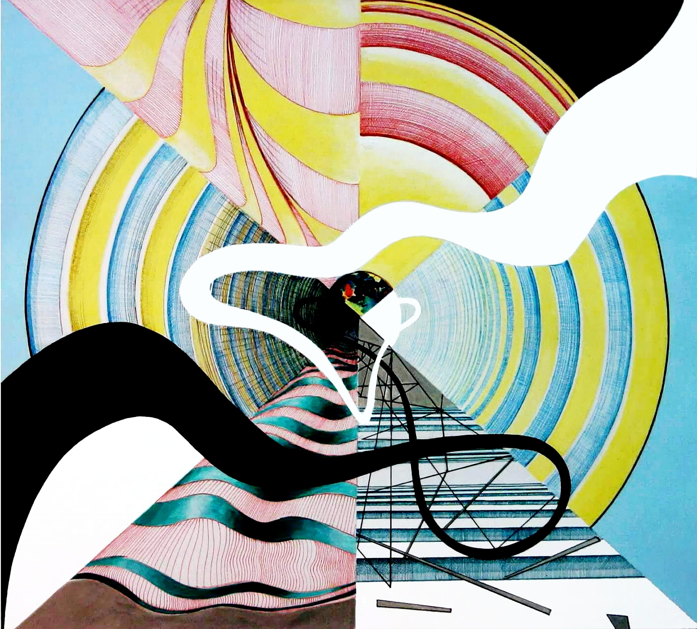 public domain, striped, yang, only men, creativity, illustration, Brighter, art, indoors, spiral, 1080P, yin, women, backgrounds, Yin-Yang, people, one man only, HD Wallpaper