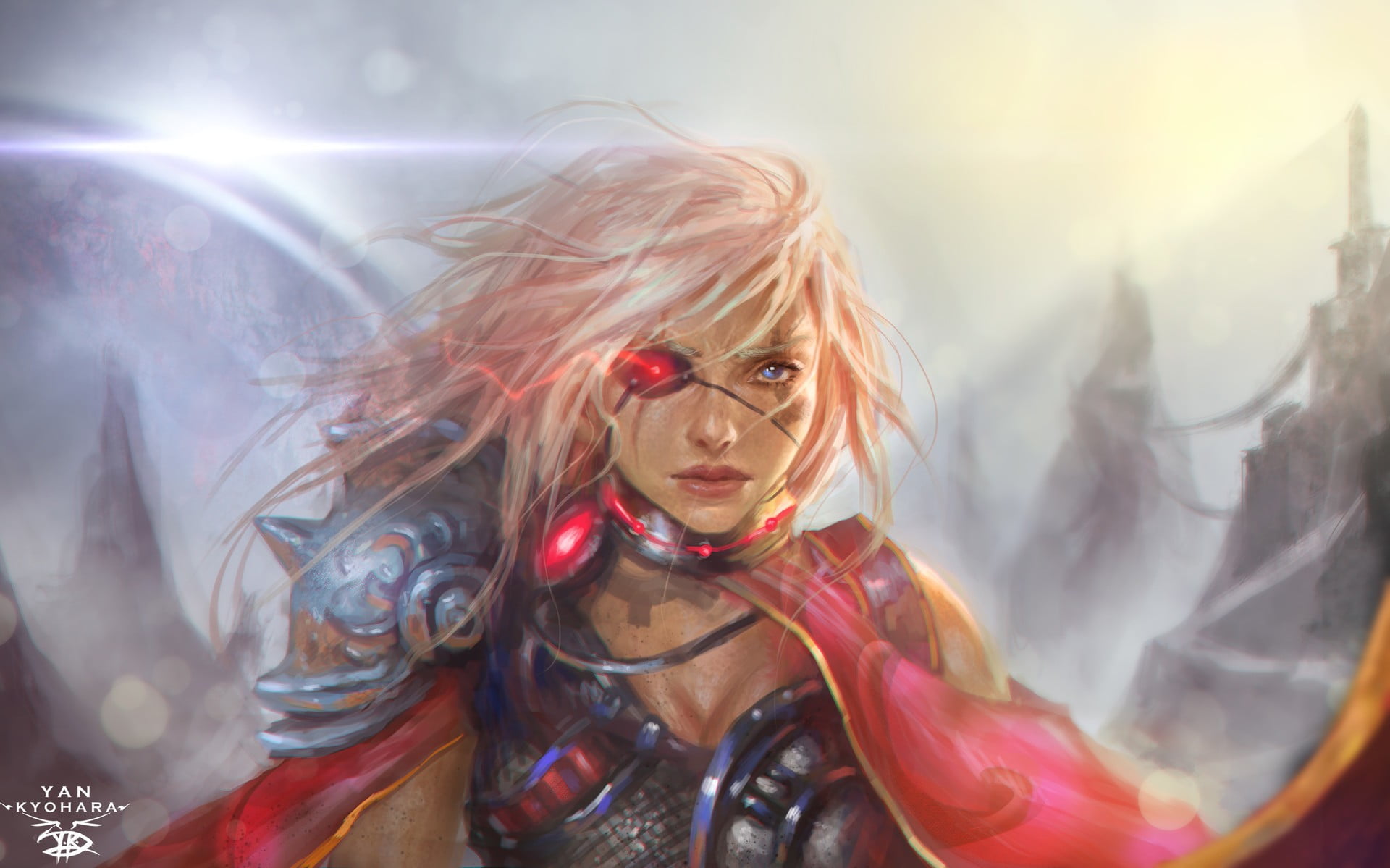 The Honourable Woman, futuristic, arts culture and entertainment, lens flare, women, adult, warrior, Yan Kyohara, representation, celebration, fantasy art, HD Wallpaper