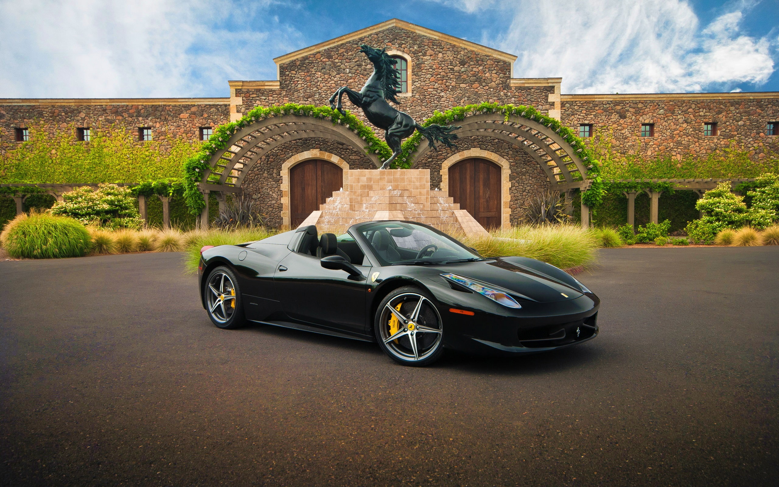 Spider, 2K, Black, Supercar, Ferrari, HD Wallpaper