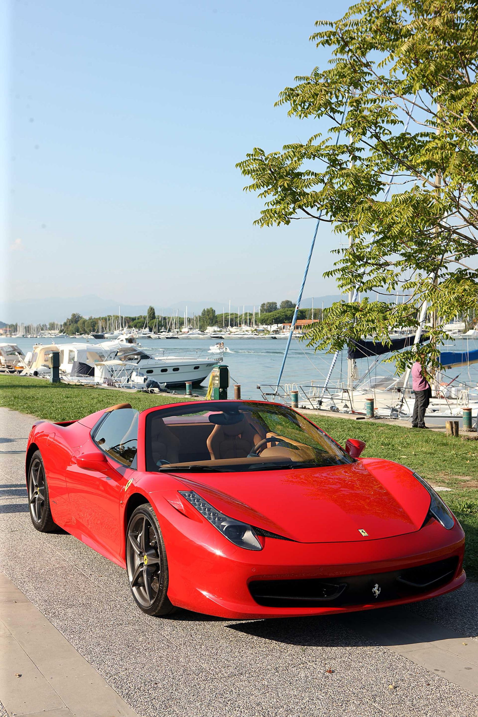 ferrari, spider, car, 2K, Phone HD Wallpaper