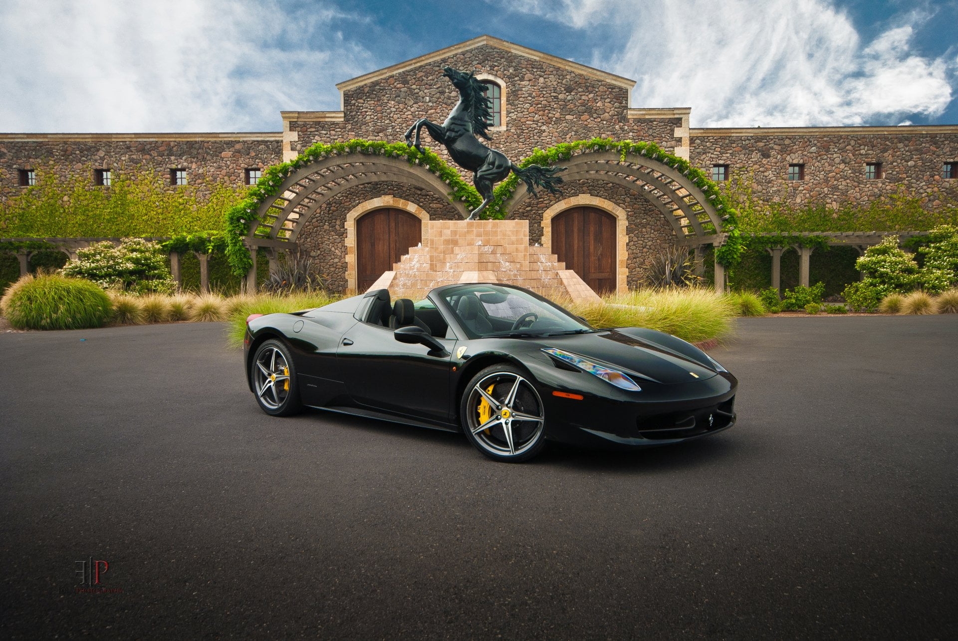 city, sky, Car, Vehicle, Ferrari 458, the past, day, Sport Car, built structure, Supercar, Ferrari, architecture, building exterior, luxury, 1080P, nature, HD Wallpaper