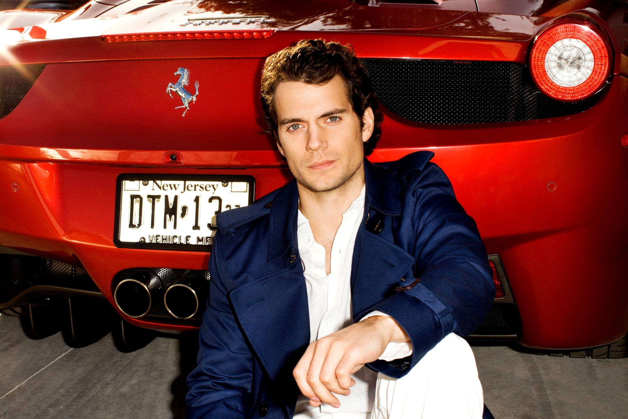 Ferrari 458 Spider, machine, 1080P, male, Henry Cavill, actor, red, HD Wallpaper