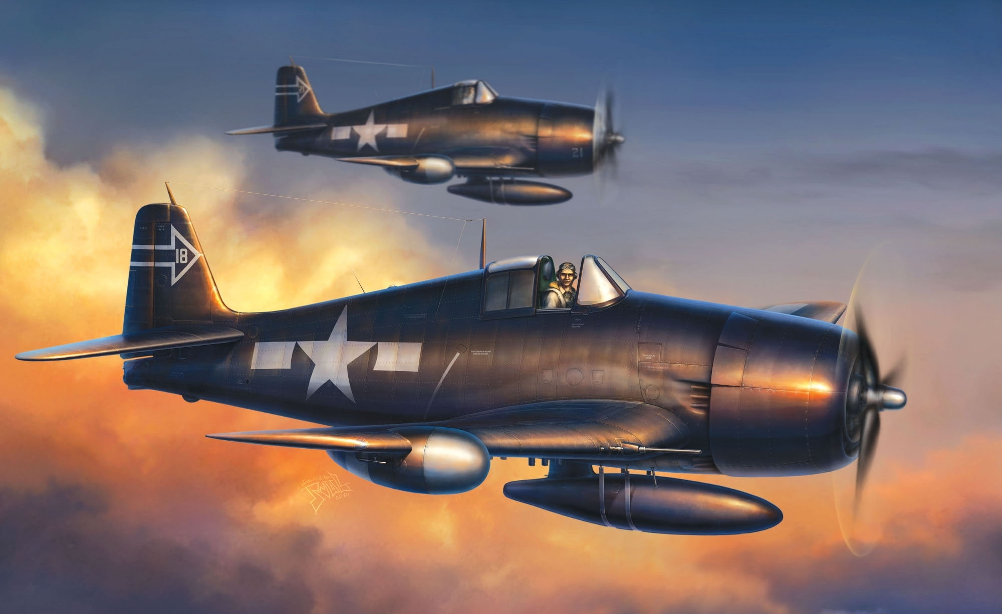 F6F-5N Hellcat, 1080P, USA, Grumman, carrier-based fighter, Hellcat, figure, HD Wallpaper