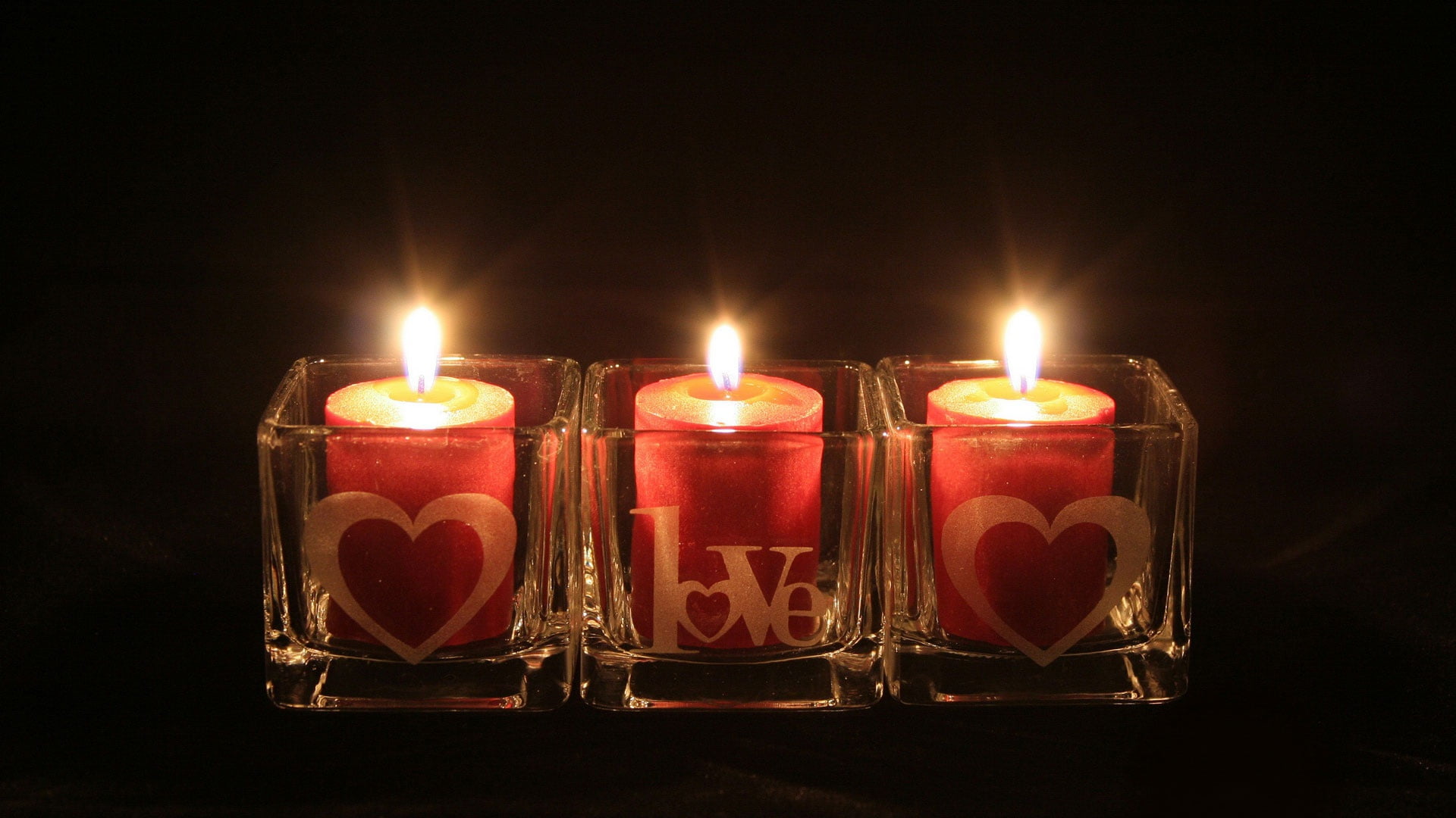 1080P, the holiday of all lovers, Love, light, Valentines Day, fire, candles, the dark background, HD Wallpaper
