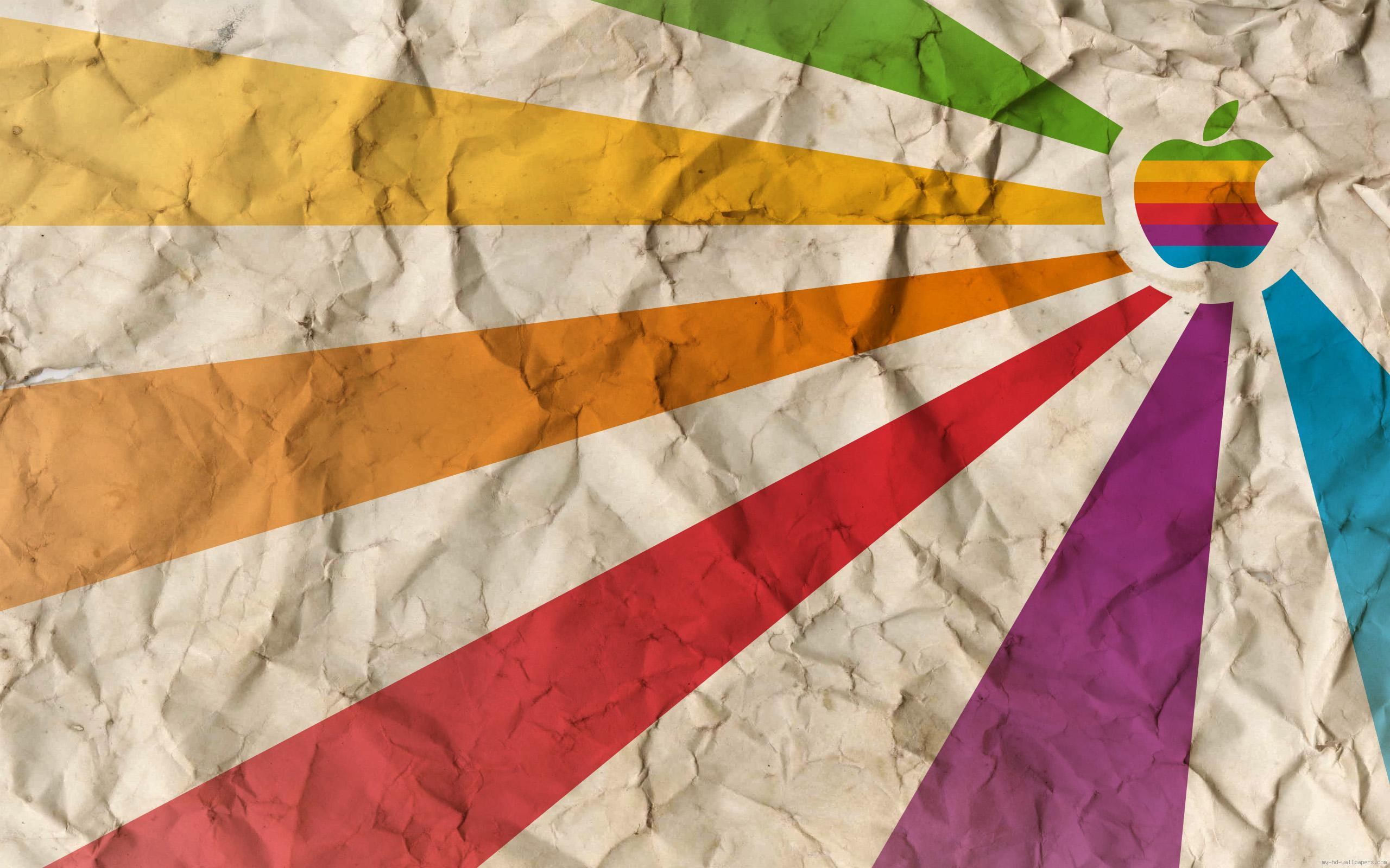 crumpled, paper, graphic, color, 2K, beaming, apple, brand, logo, HD Wallpaper