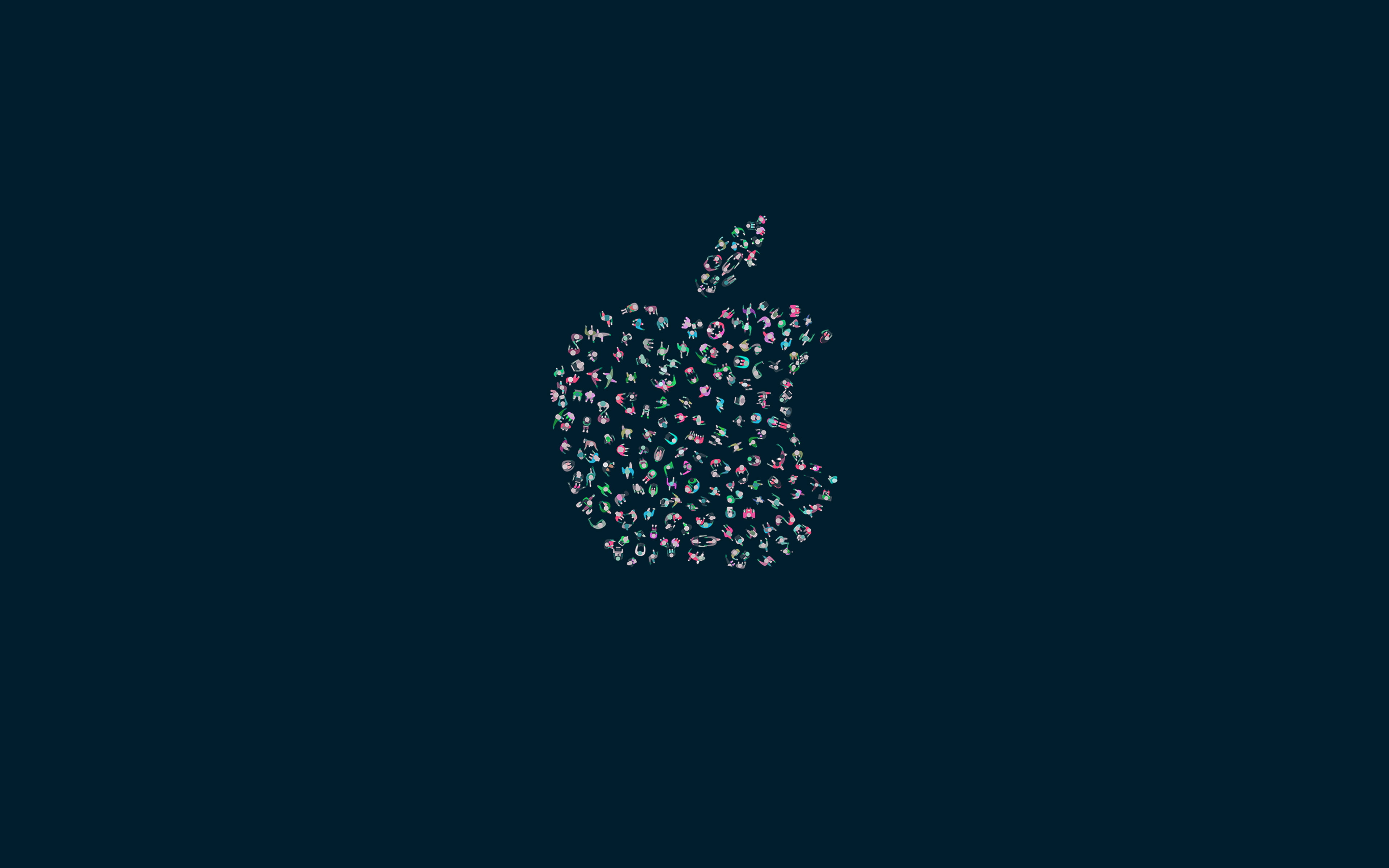 illustration, dark, 4K, logo, minimal, wwdc, blue, apple, art, HD Wallpaper
