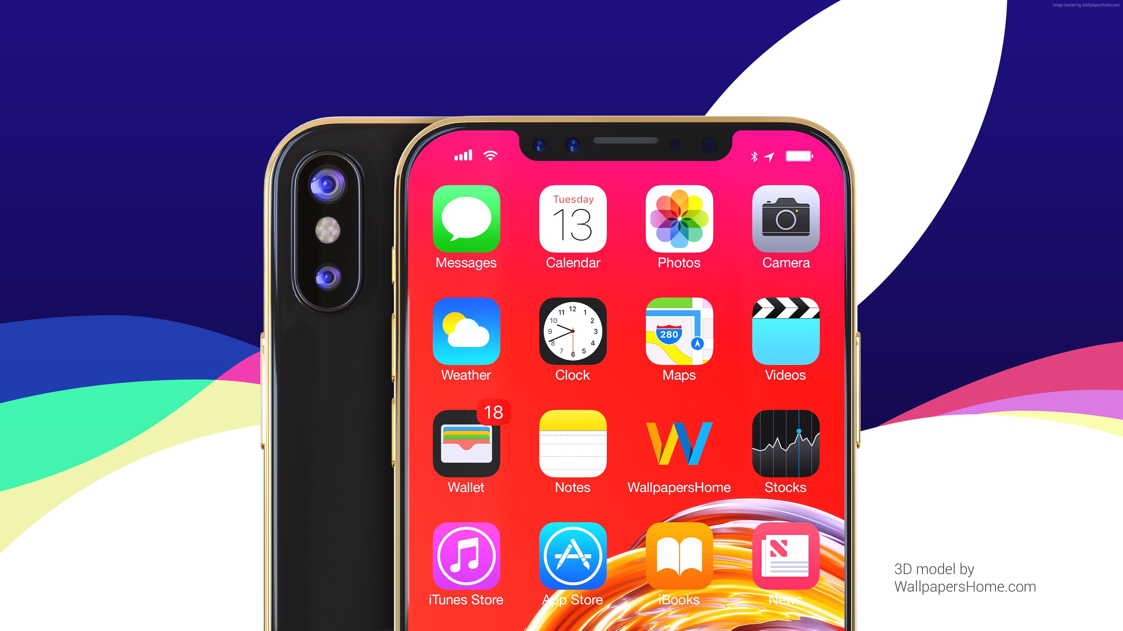 iPhone X, gold, 4k, 4K, WWDC 2017, HD Wallpaper