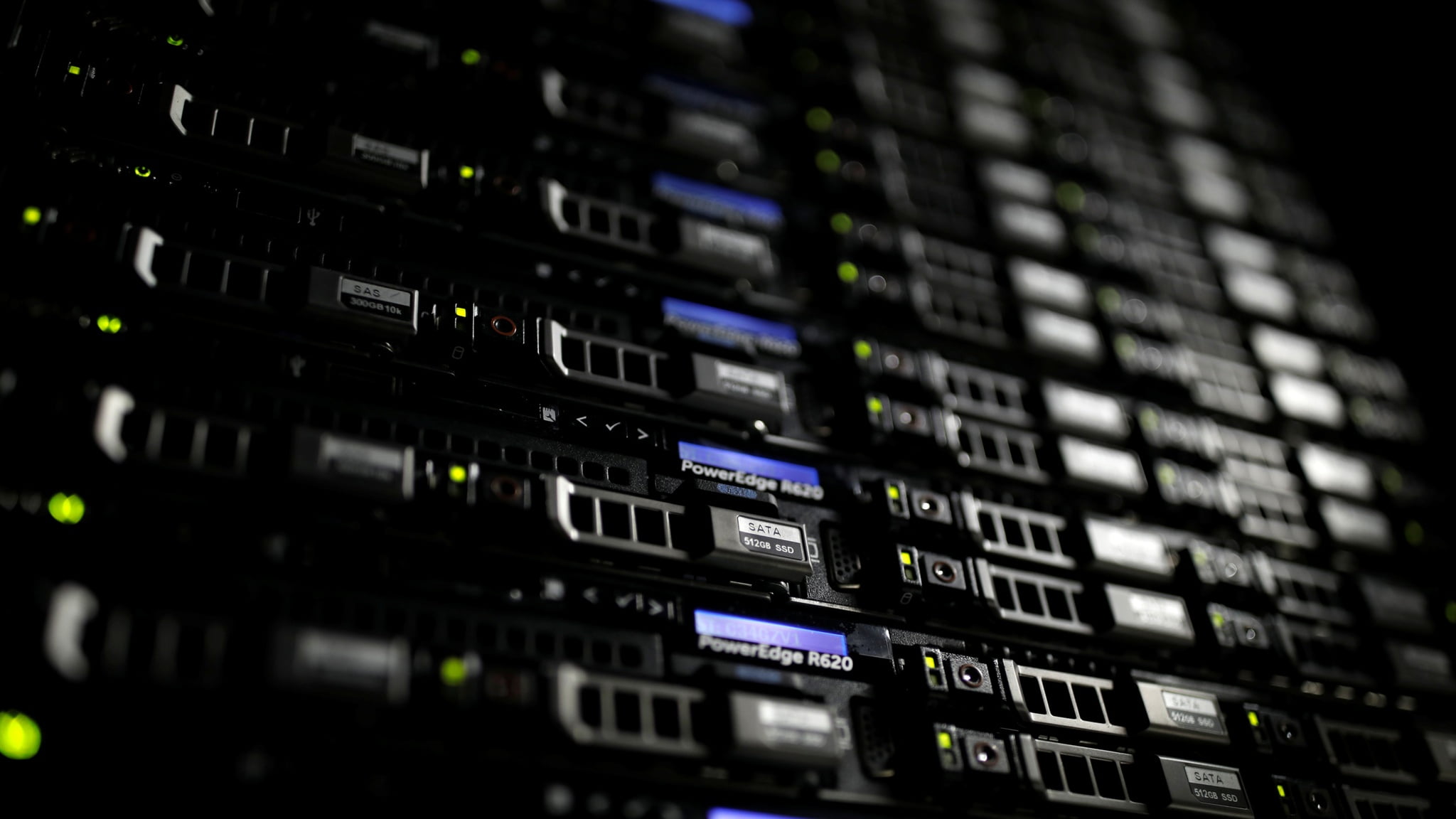 computer, network, technology, data center, 1080P, low light, tilt shift, HD Wallpaper