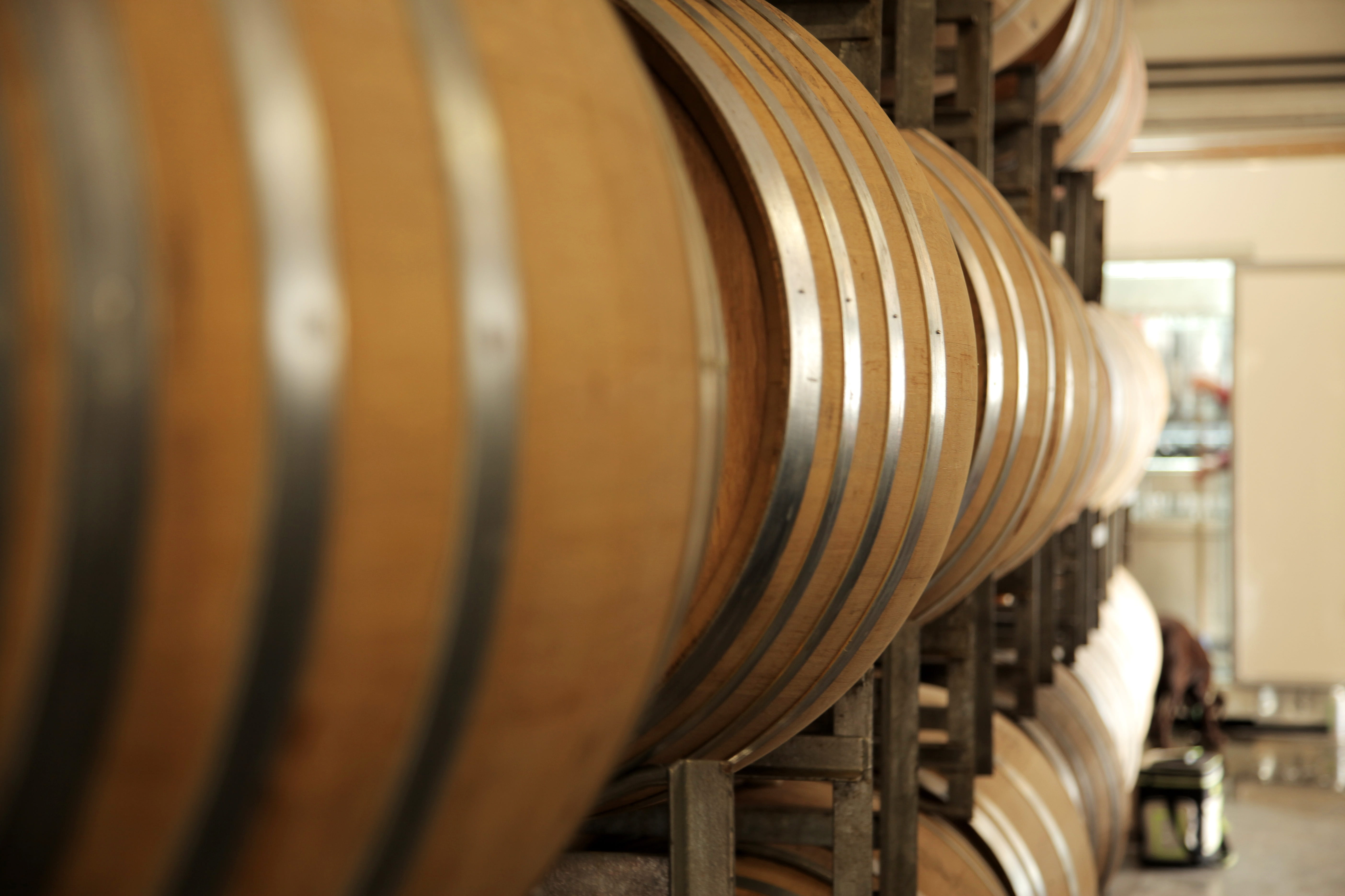 cylinder, wine cask, wine, indoors, large group of objects, barrel, industry, focus on foreground, storage room, wood - material, domestic room, business, HD Wallpaper