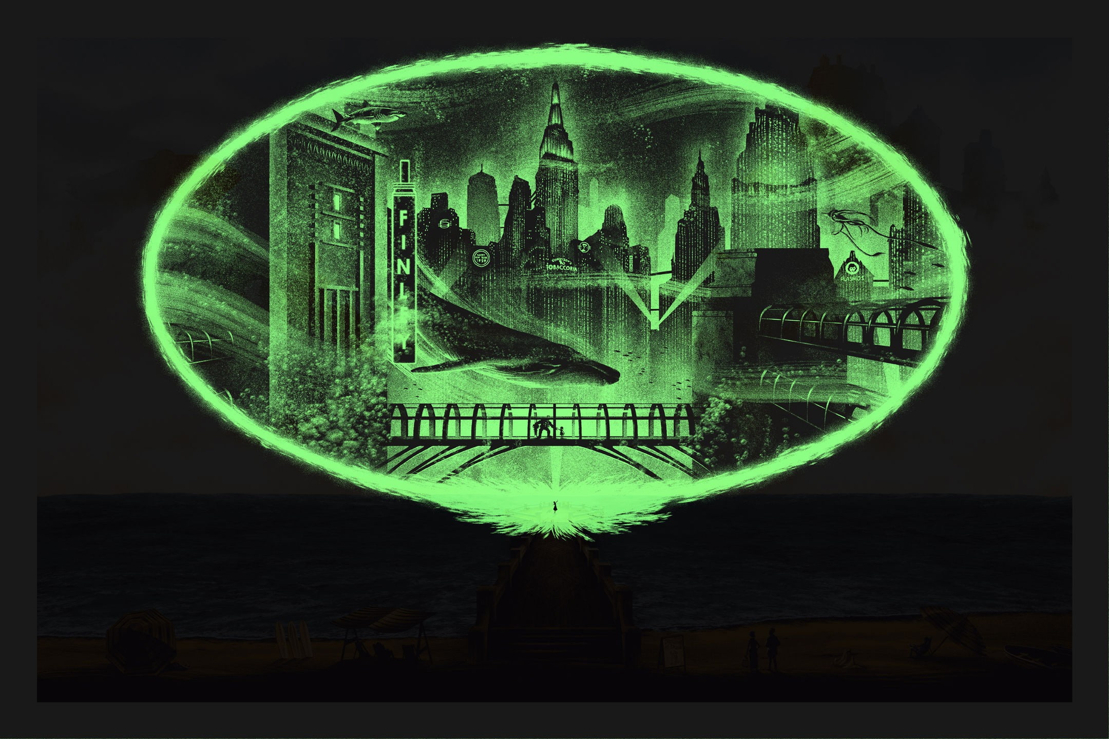 night, video games, auto post production filter, circle, 1080P, multiple exposure, geometric shape, digital composite, no people, architecture, green color, HD Wallpaper