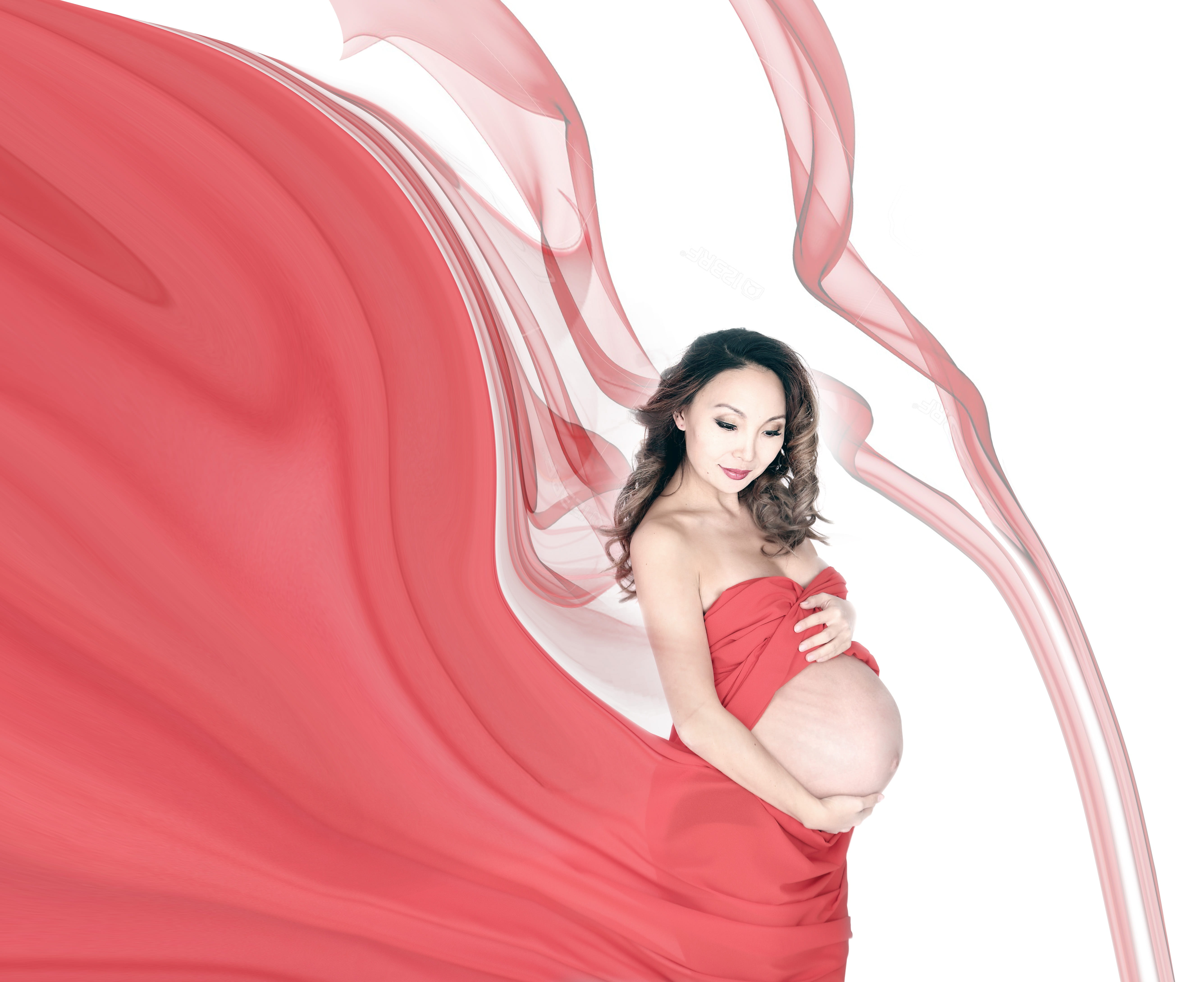 front view, long hair, pregnant, clothing, 5K, young adult, women, one person, hair, motherhood, pregnat woman, fashion, adult, portrait, three quarter length, HD Wallpaper