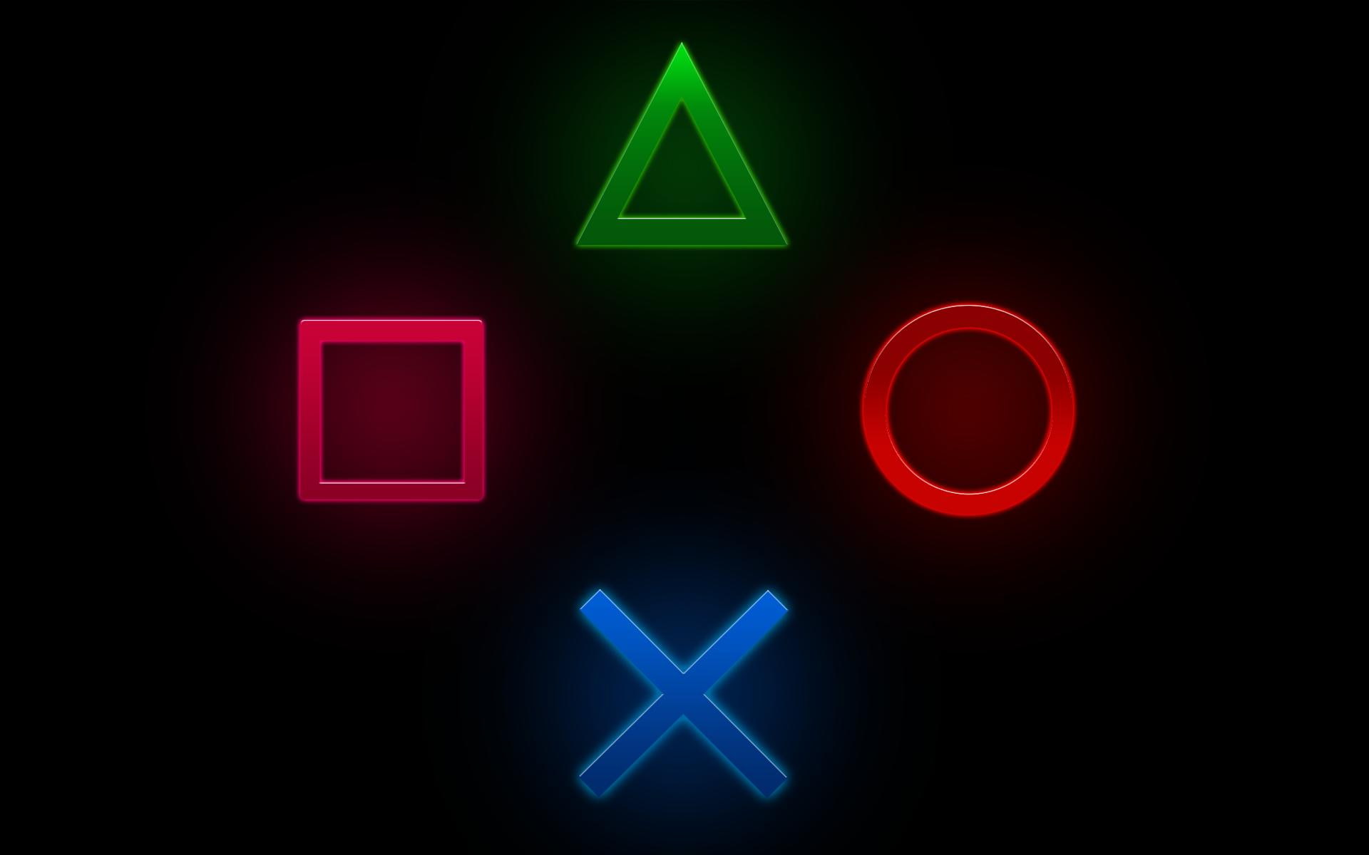 playstation, signs, background, black background, 1080P, black, HD Wallpaper