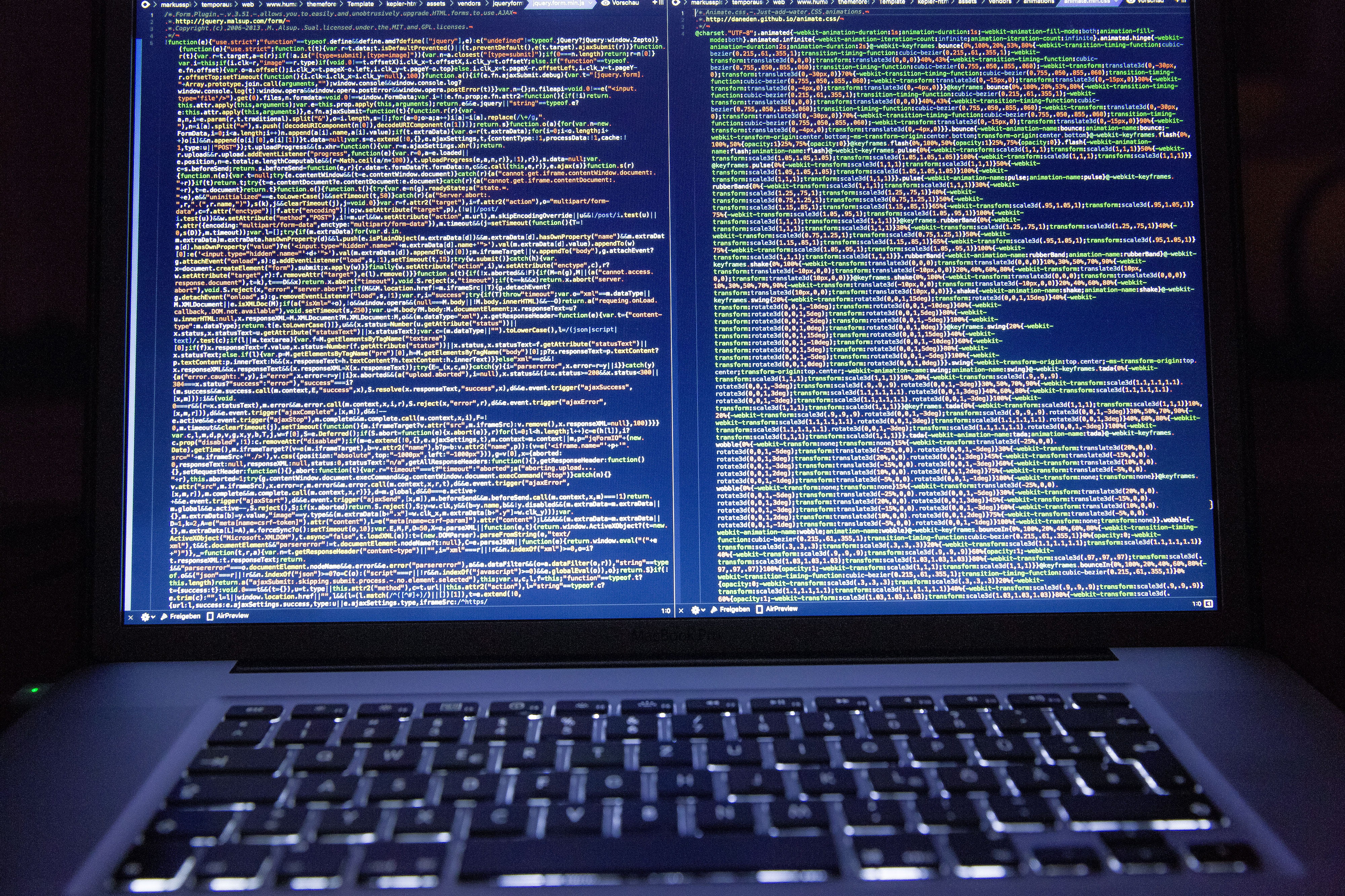 laptop, code, no people, 4K, development, digital, music, data, html, hack, web Design, developer, computer monitor, hacker, tech, technology, blue, wireless technology, HD Wallpaper